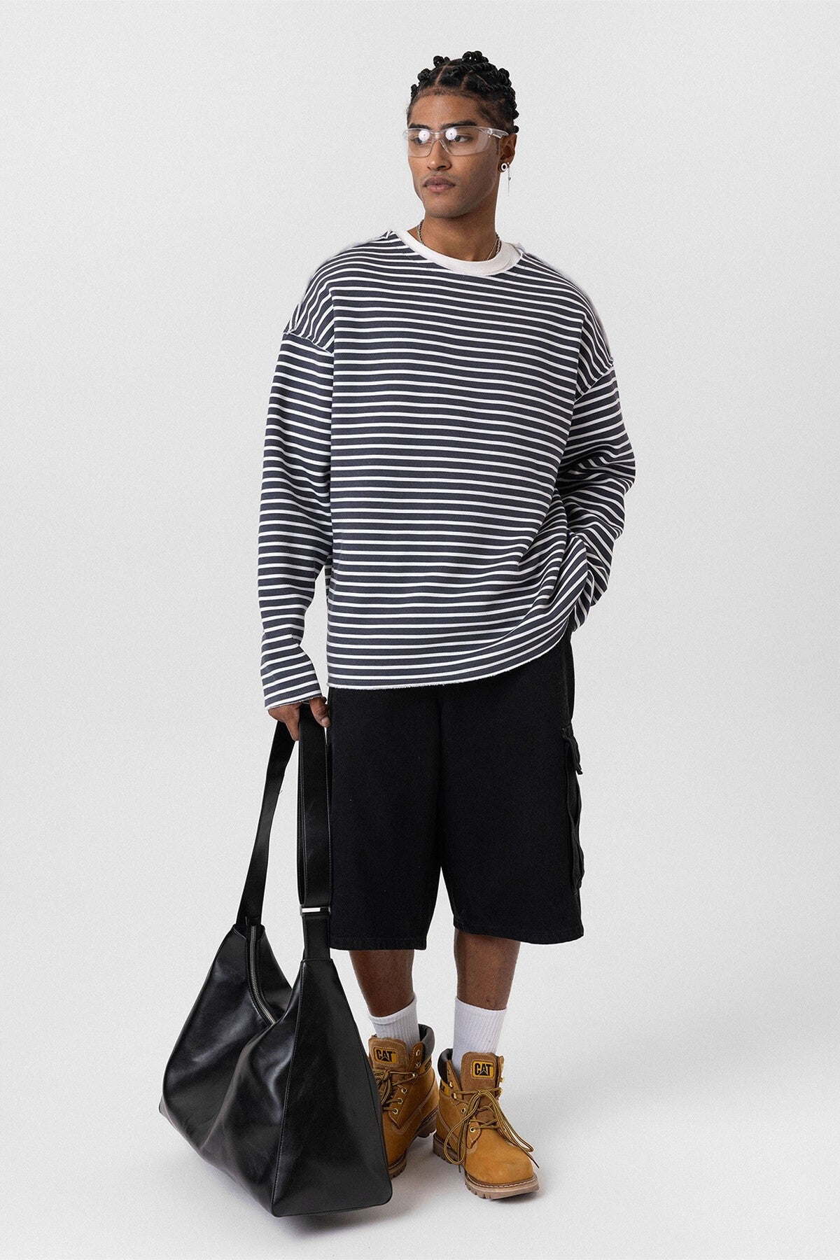 Oversized Sweatshirt with Collar Detail