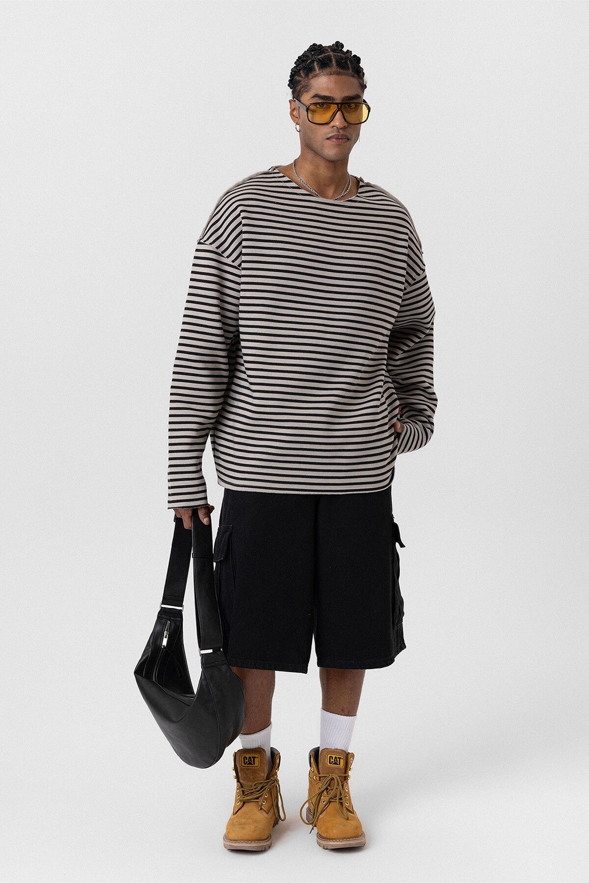 Oversized Sweatshirt with Collar Detail