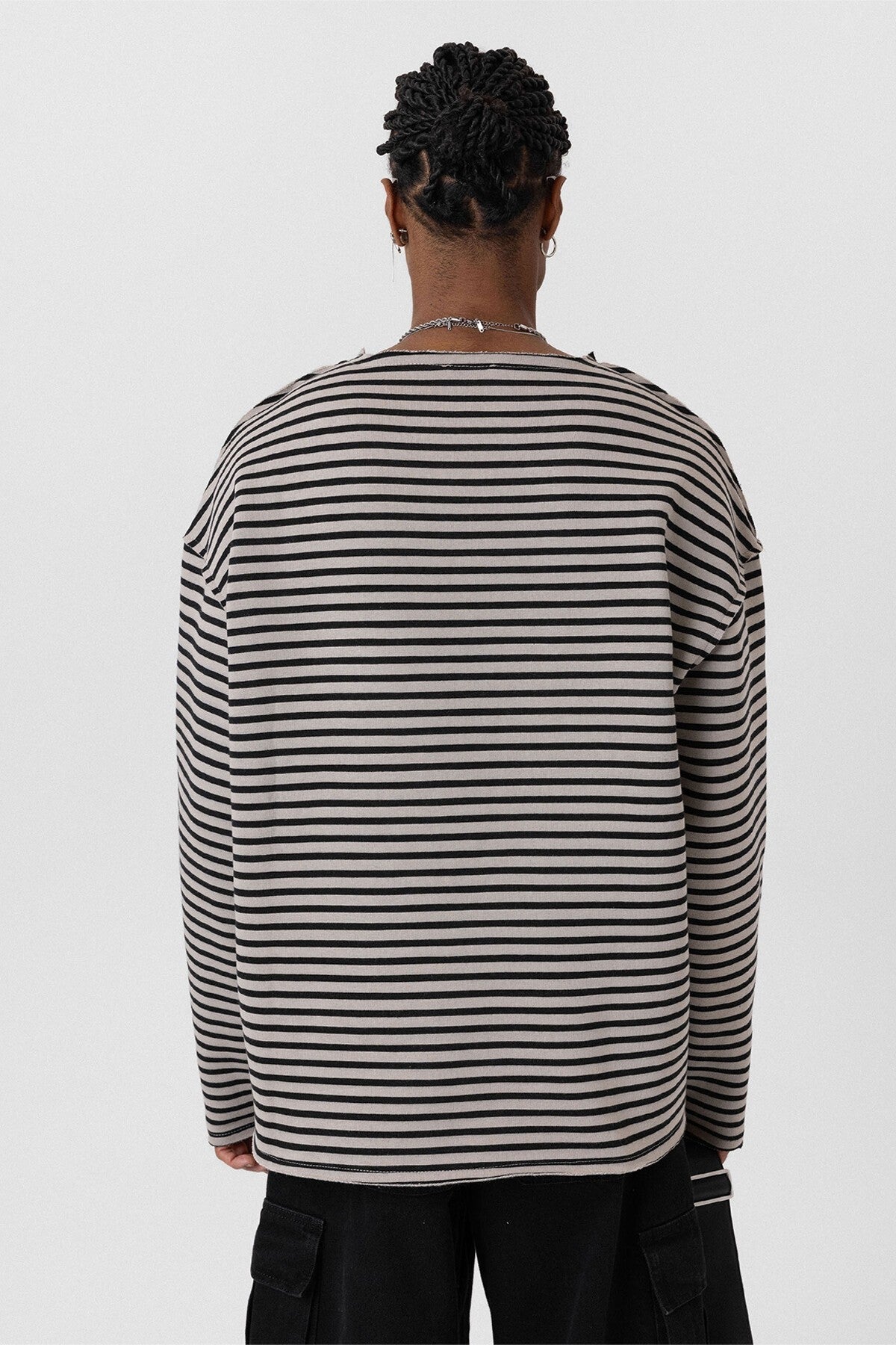 Oversized Sweatshirt with Collar Detail