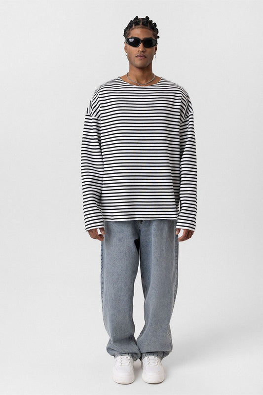 Oversized Sweatshirt with Collar Detail