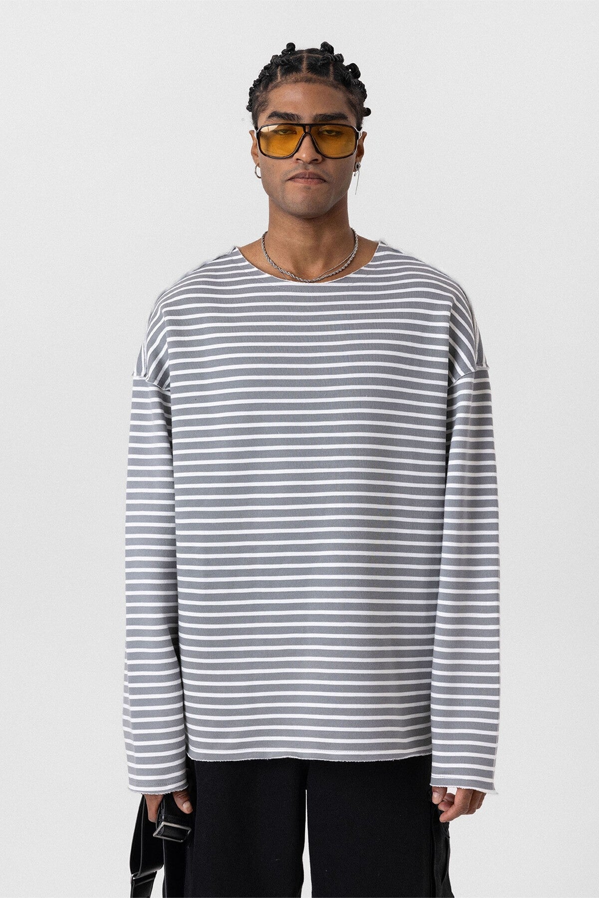 Oversized Sweatshirt with Collar Detail