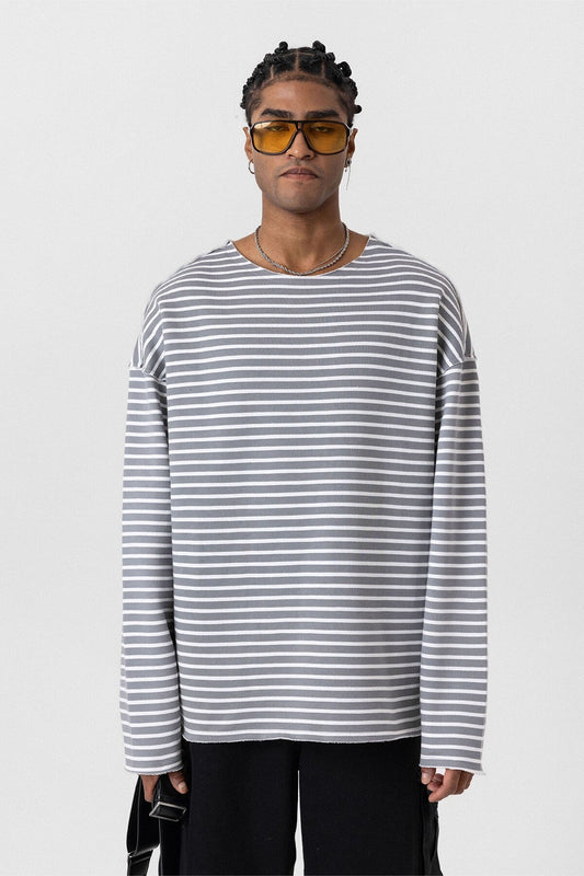 Oversized Sweatshirt with Collar Detail