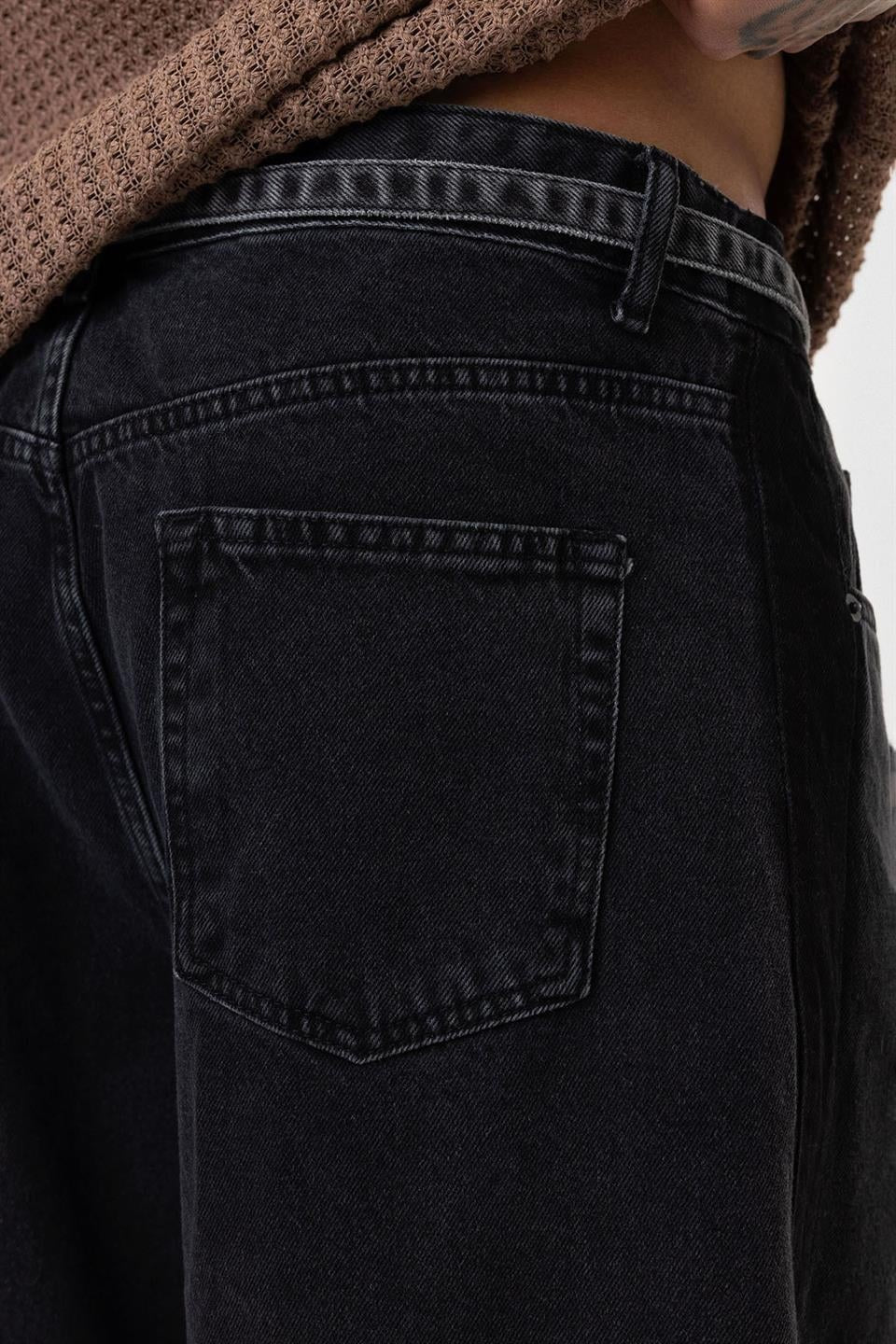 Baggy Jeans with Detailed Belt Straps