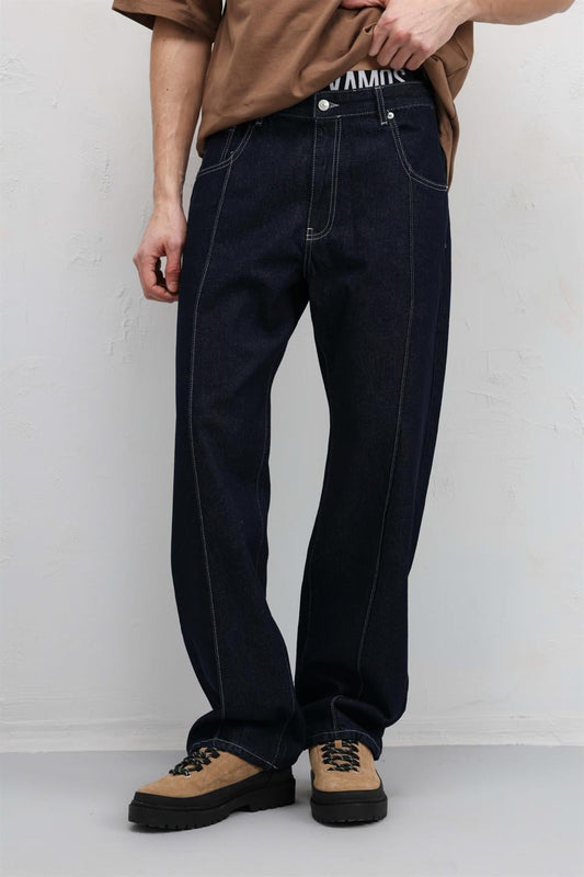 Stitched-Detail Relaxed-Fit Jeans