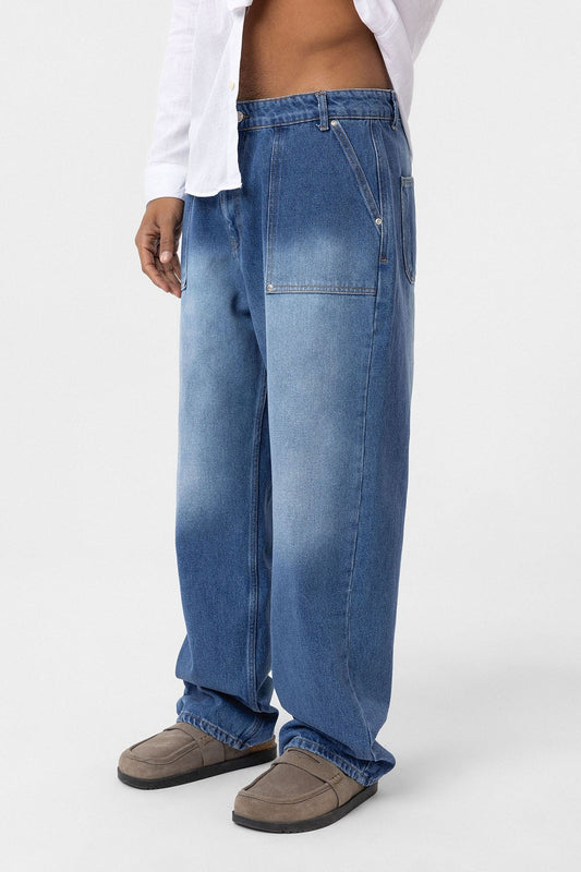 Baggy-Fit Jeans with Detailed Pockets