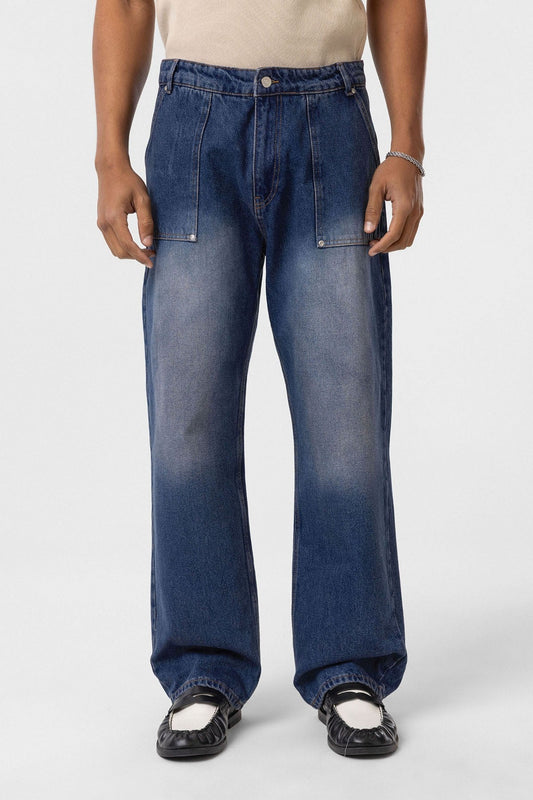 Baggy-Fit Jeans with Detailed Pockets