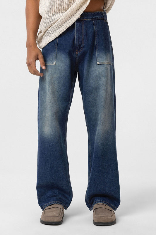 Baggy-Fit Jeans with Detailed Pockets