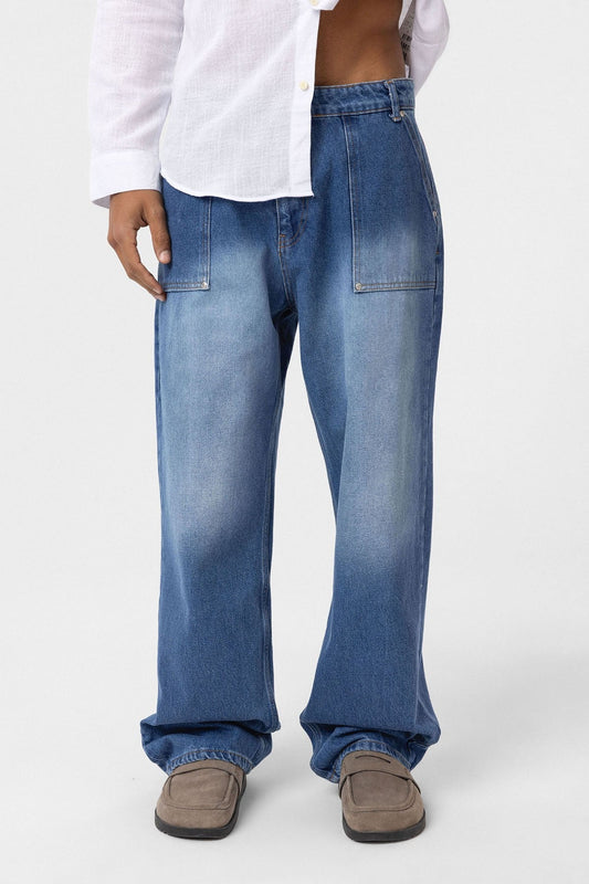 Baggy-Fit Jeans with Detailed Pockets