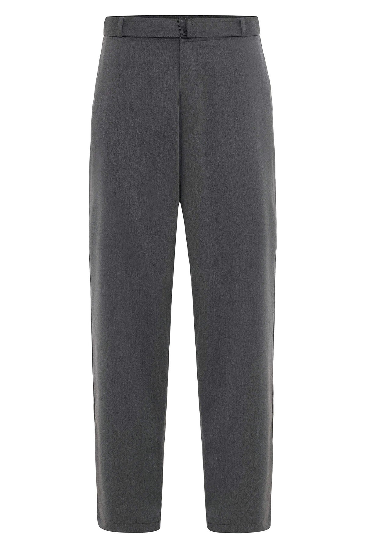 Arched-Waist Baggy Fabric Pants