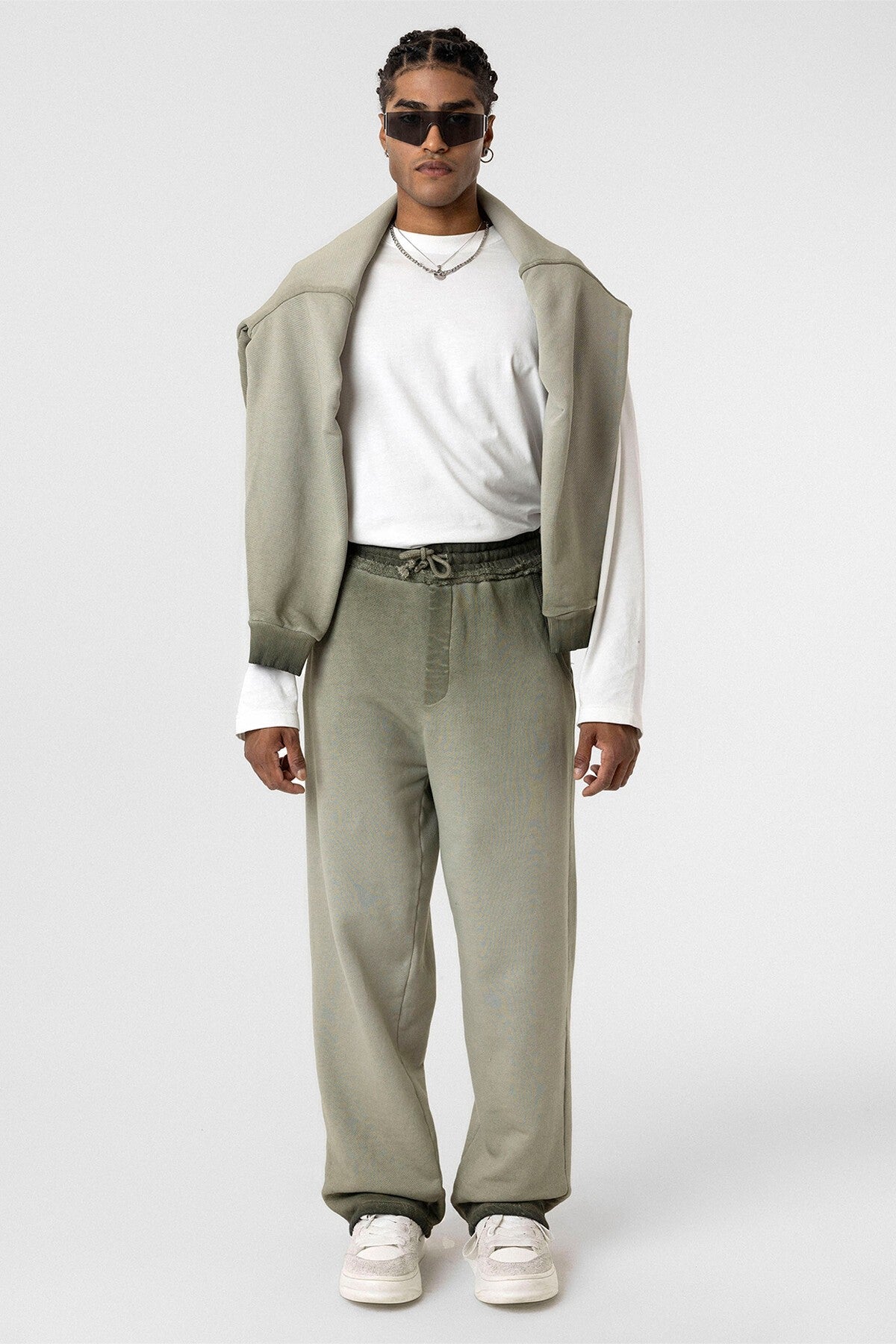 Oversized Sweatpants with Color Gradient and Washed Effect