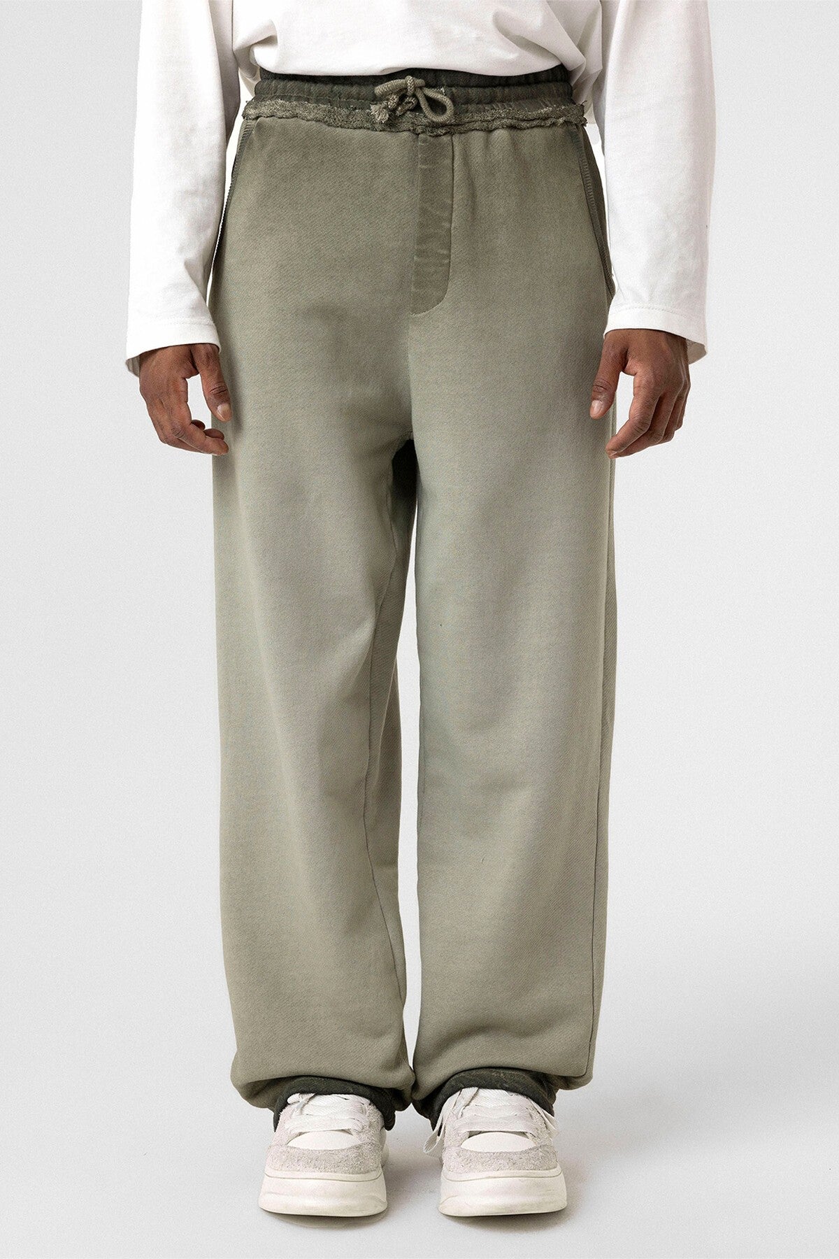 Oversized Sweatpants with Color Gradient and Washed Effect