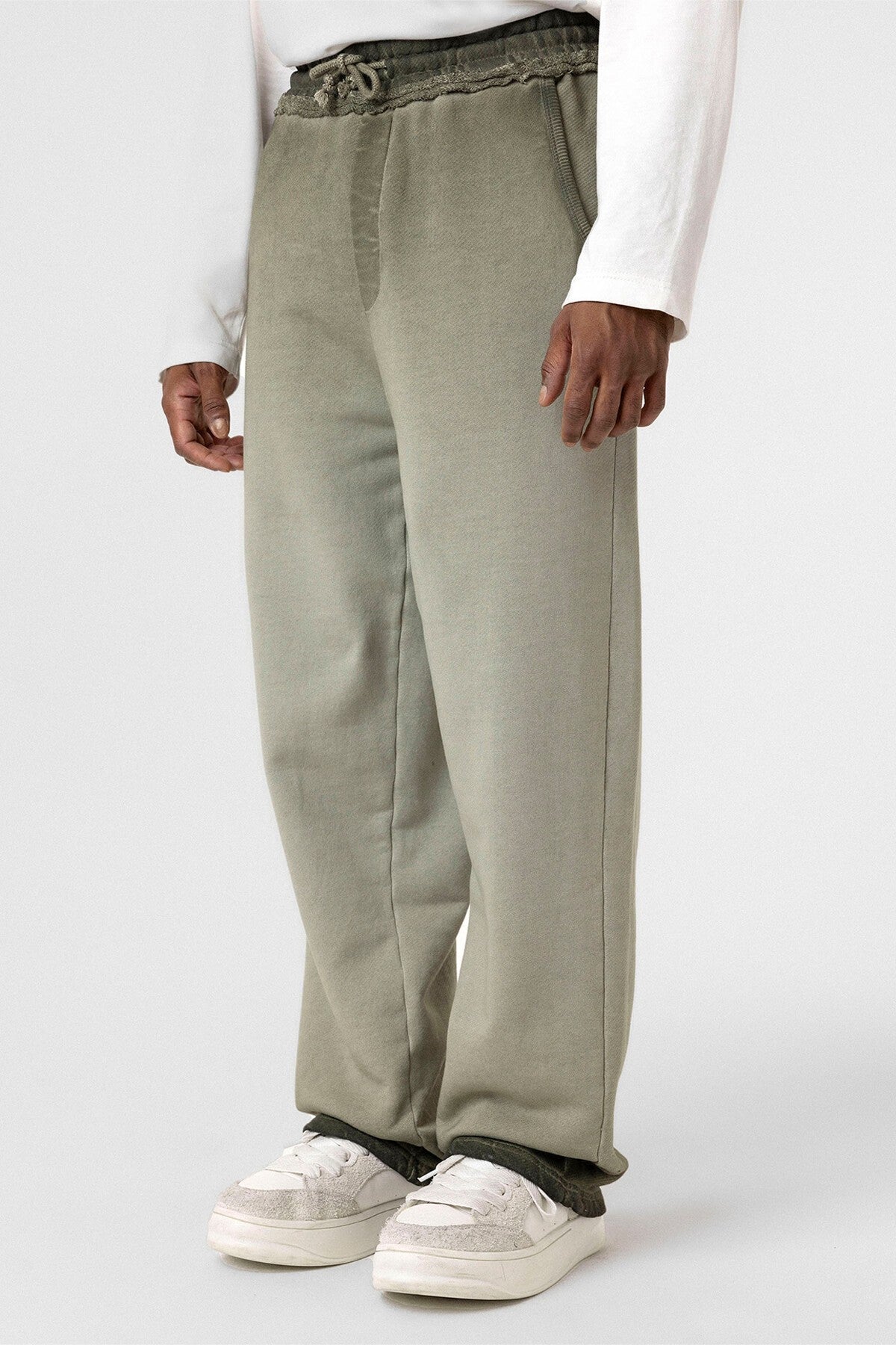 Oversized Sweatpants with Color Gradient and Washed Effect