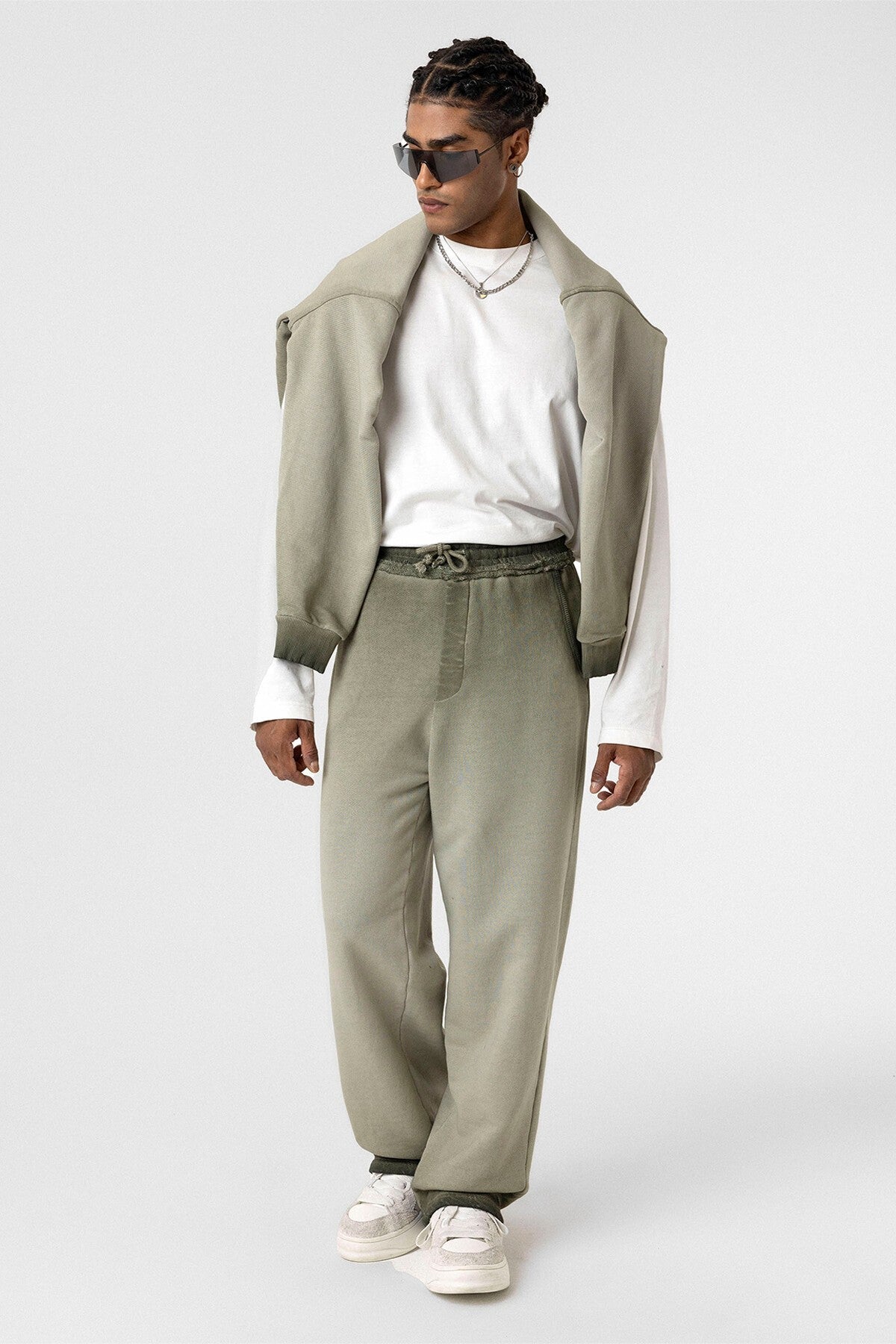 Oversized Sweatpants with Color Gradient and Washed Effect