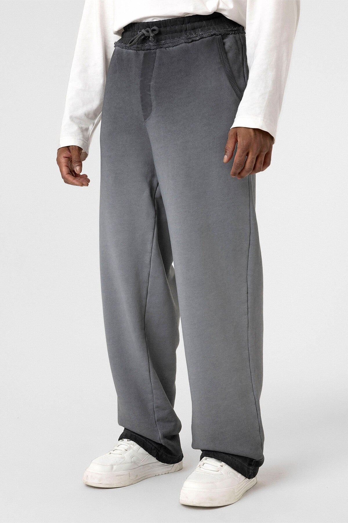 Oversized Sweatpants with Color Gradient and Washed Effect