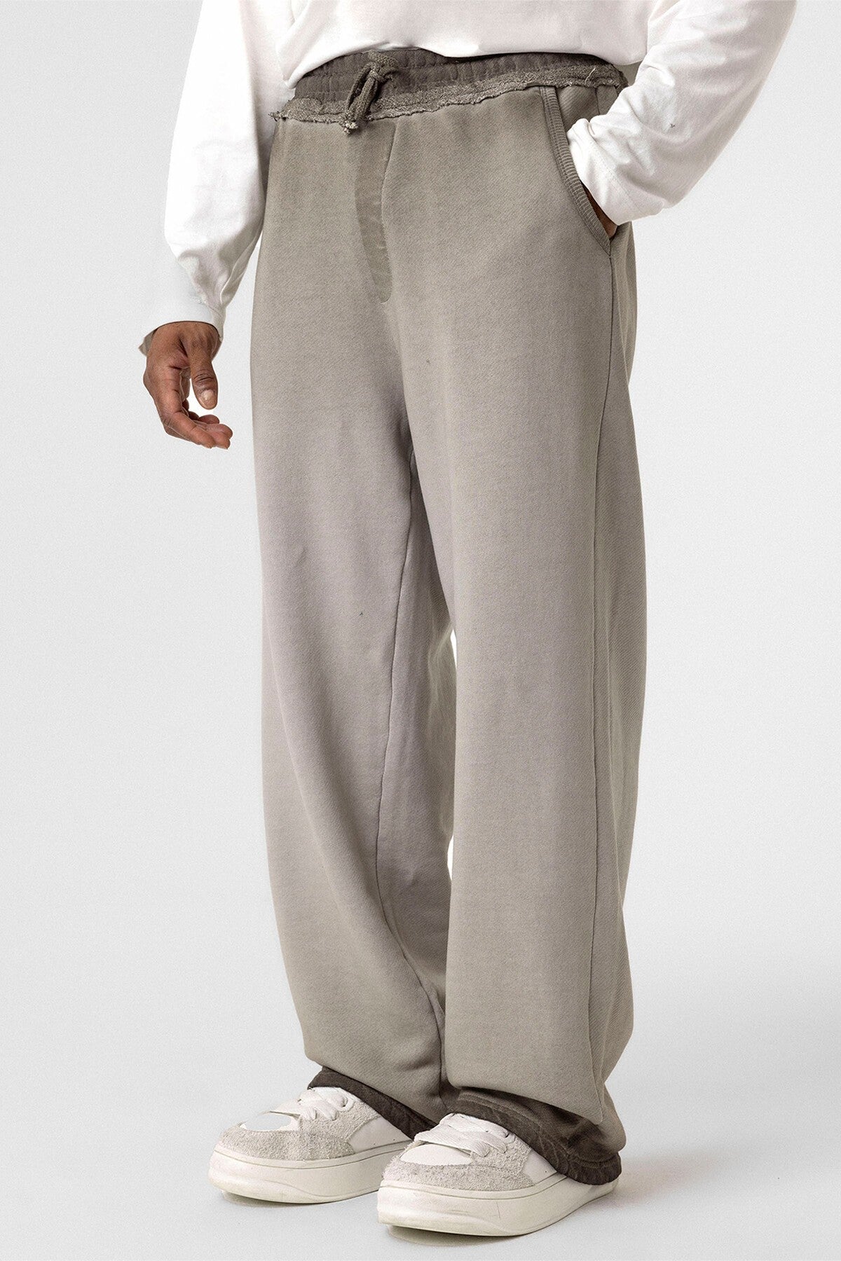 Oversized Sweatpants with Color Gradient and Washed Effect