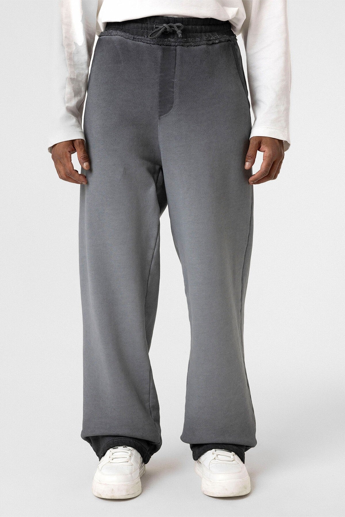 Oversized Sweatpants with Color Gradient and Washed Effect