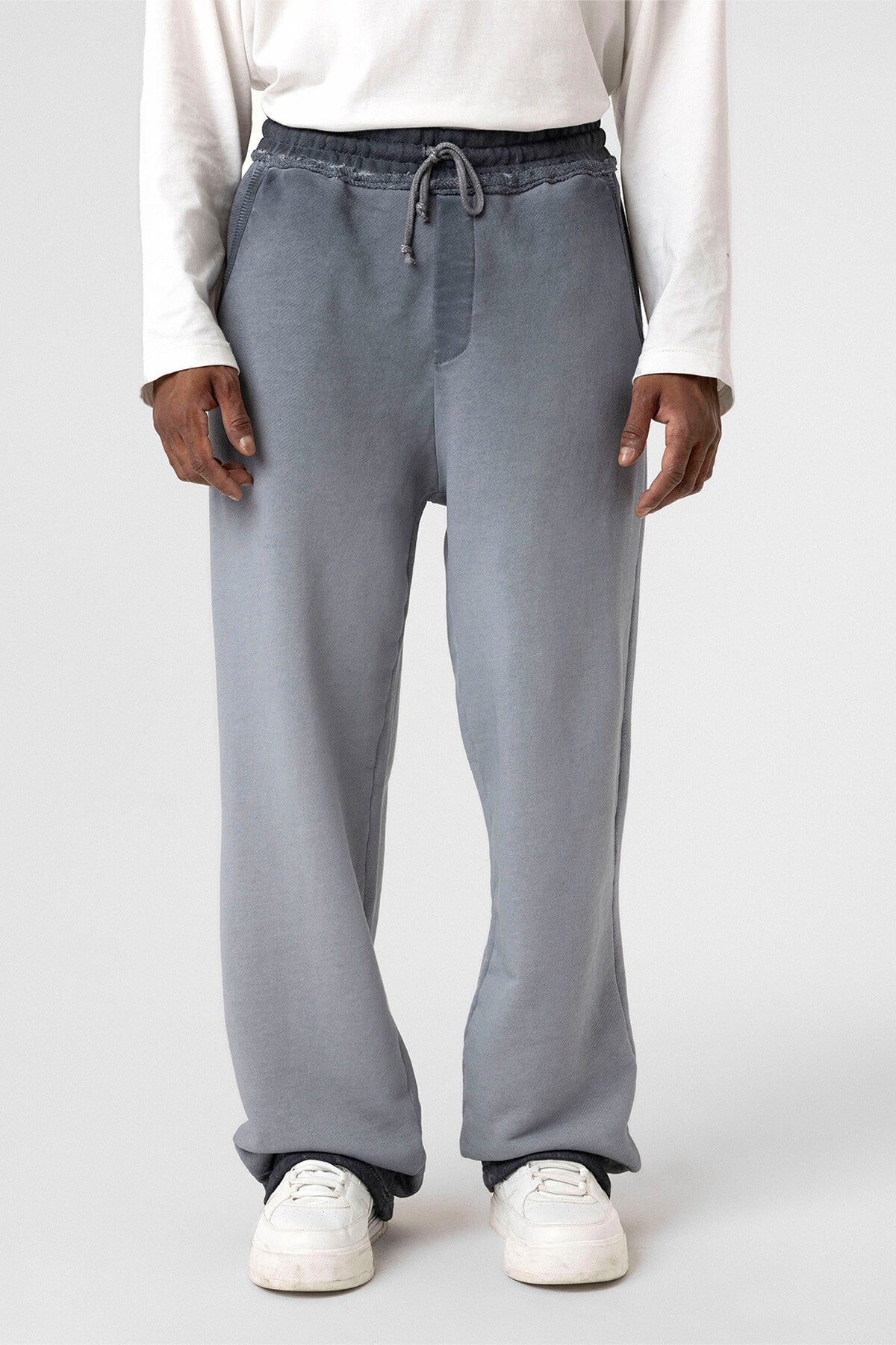 Oversized Sweatpants with Color Gradient and Washed Effect