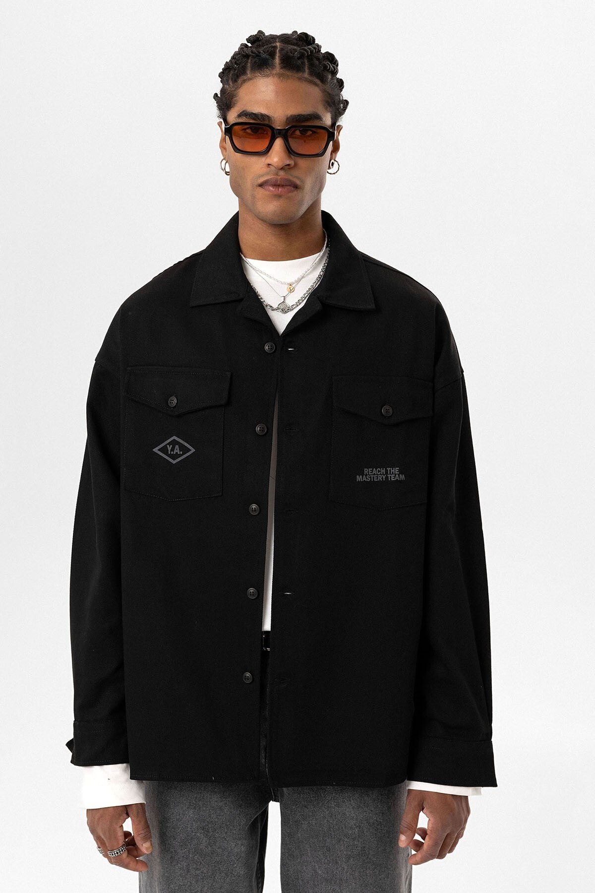 Oversized Denim Jacket with Back Print