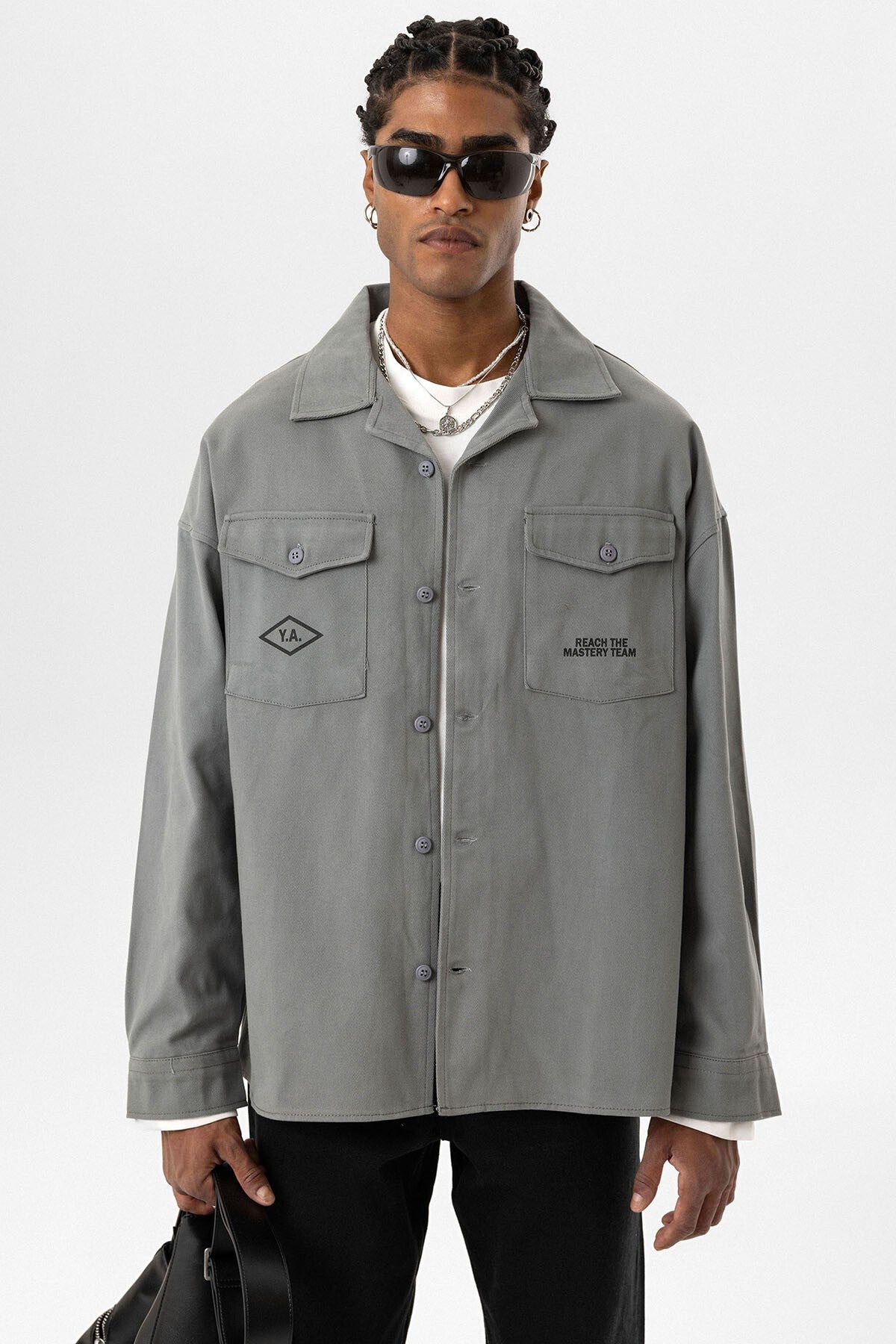 Oversized Denim Jacket with Back Print