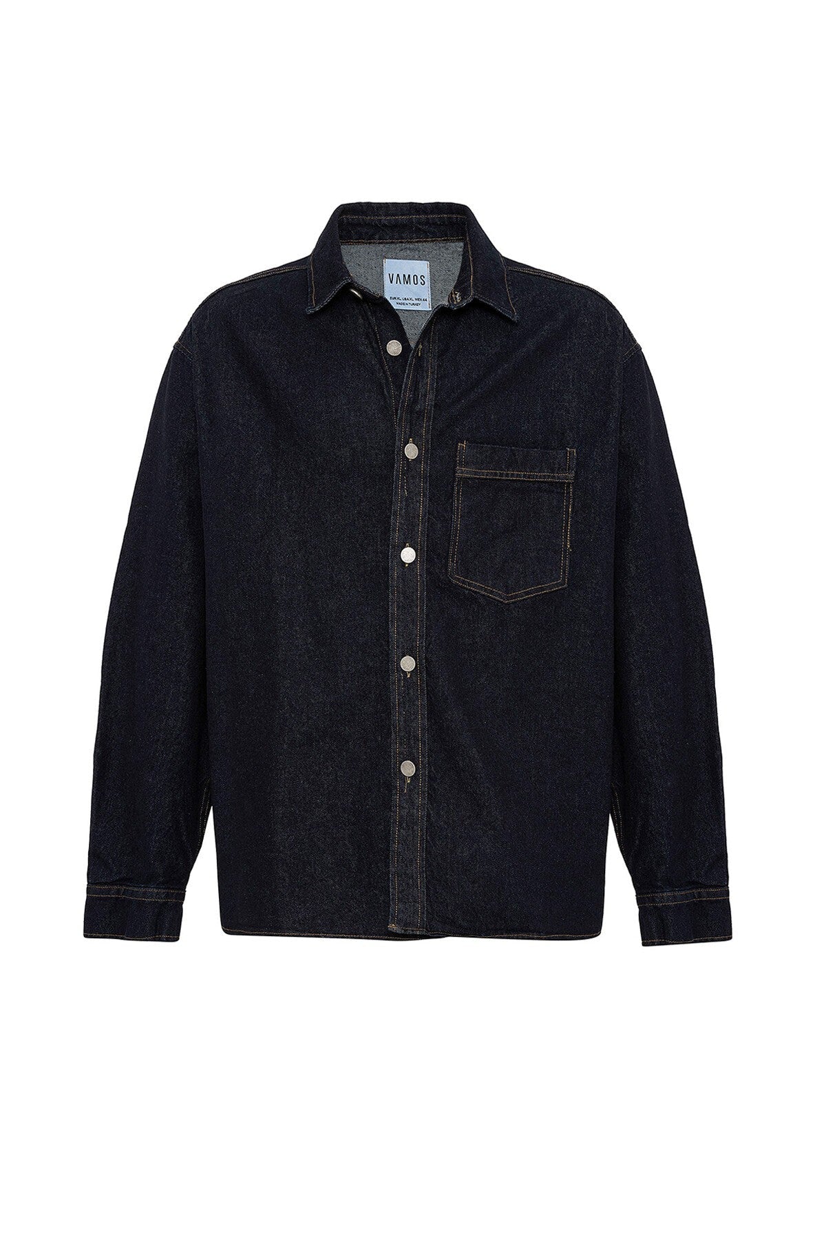 Oversized Denim Jacket with Detailed Pockets