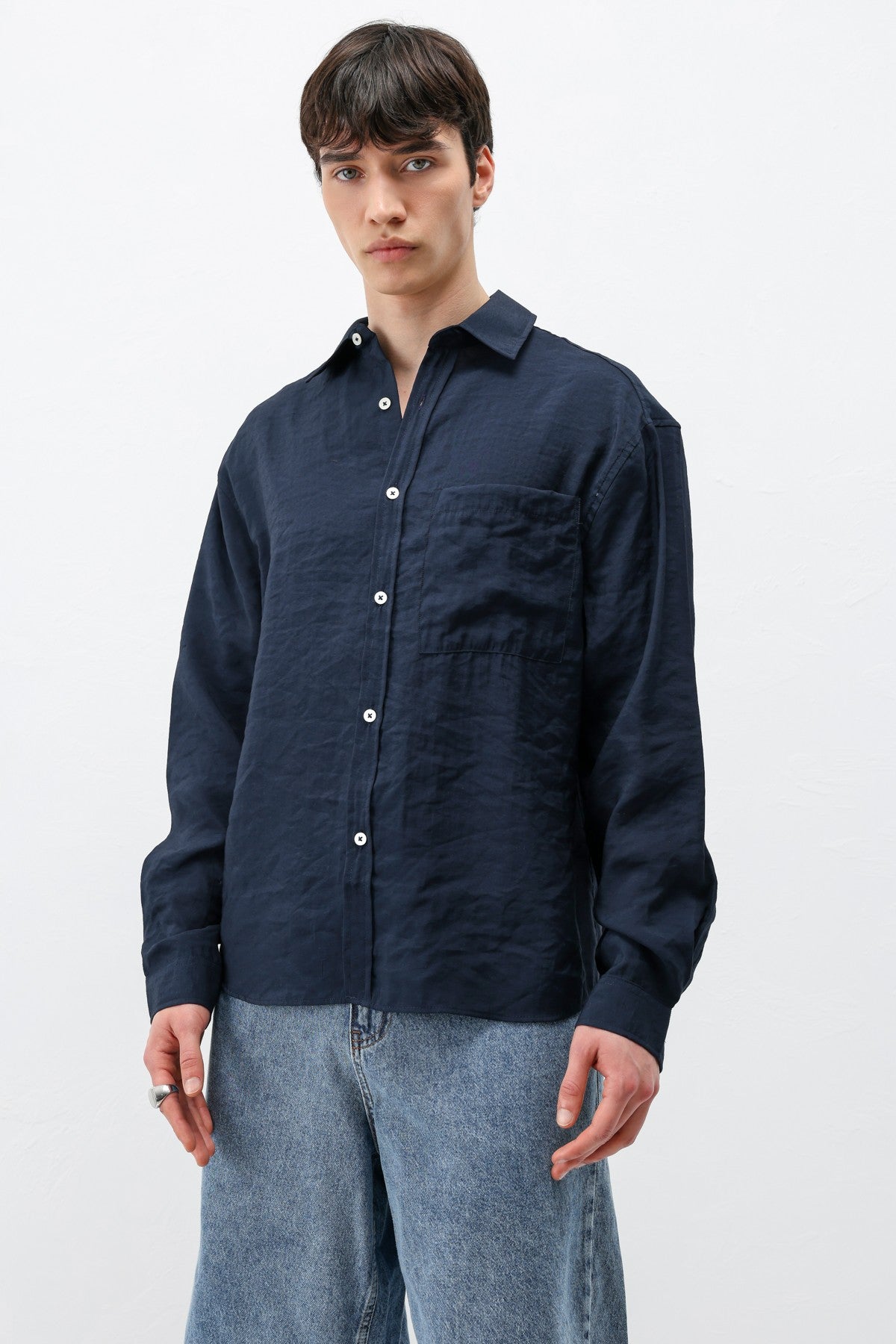 Oversized Shirt with Pockets Made of Modal Fabric