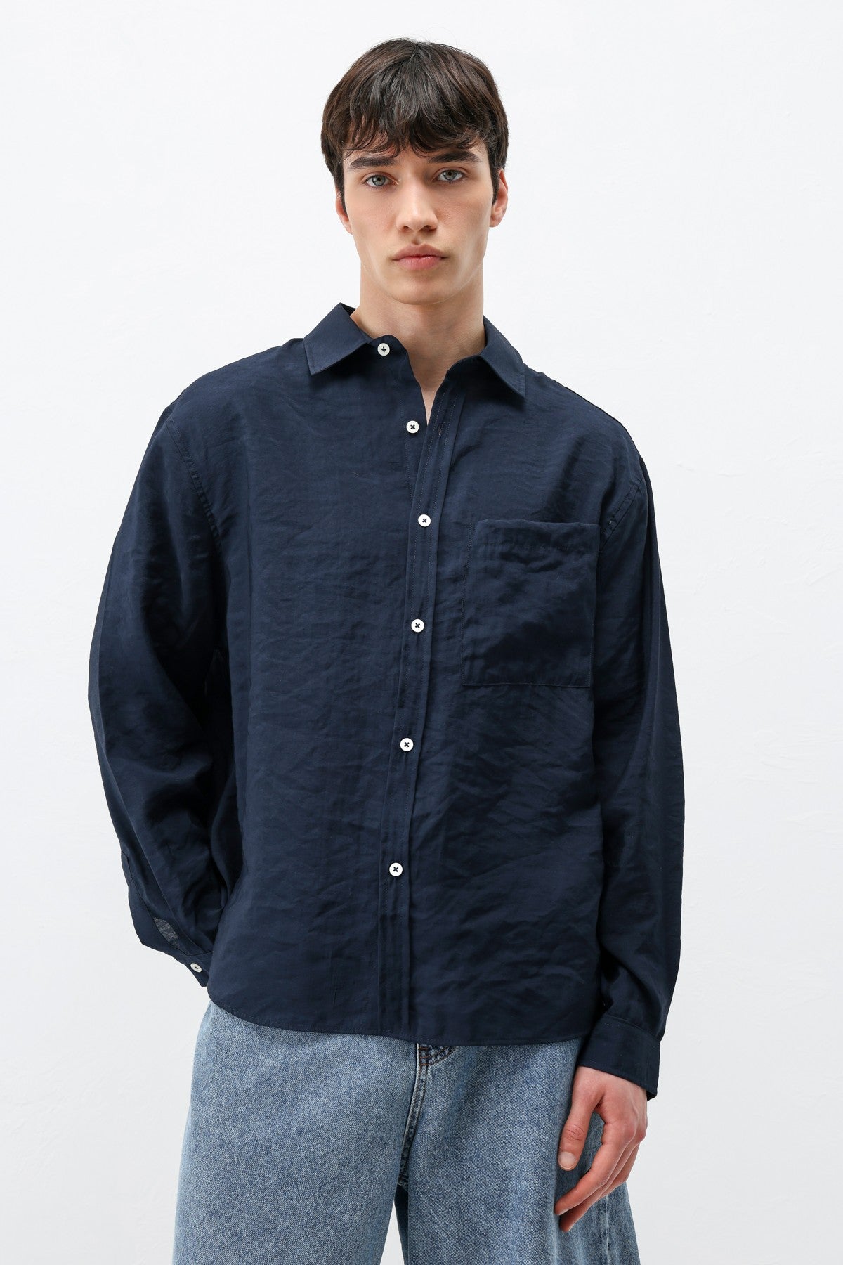 Oversized Shirt with Pockets Made of Modal Fabric