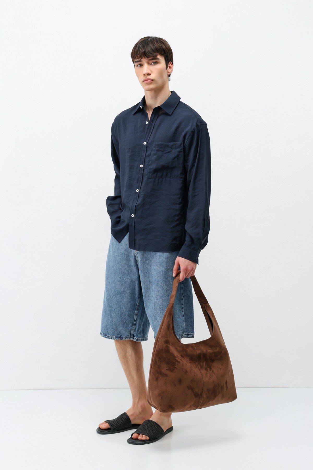 Oversized Shirt with Pockets Made of Modal Fabric