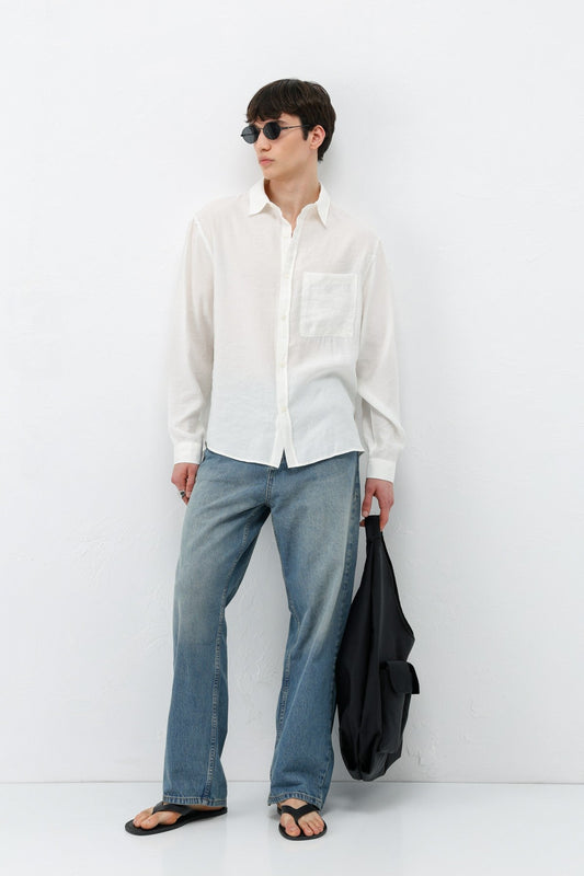 Oversized Shirt with Pockets Made of Modal Fabric