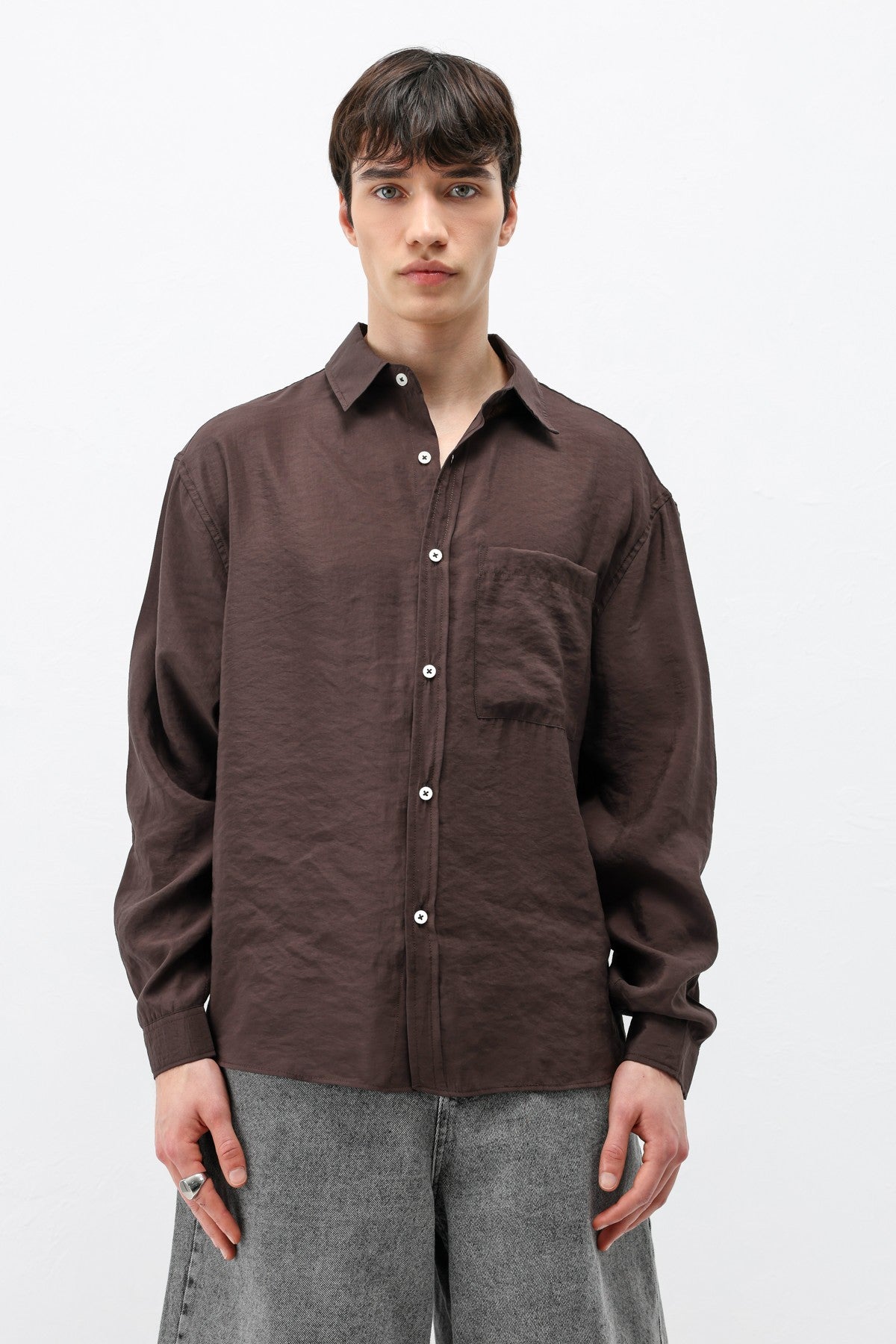 Oversized Shirt with Pockets Made of Modal Fabric