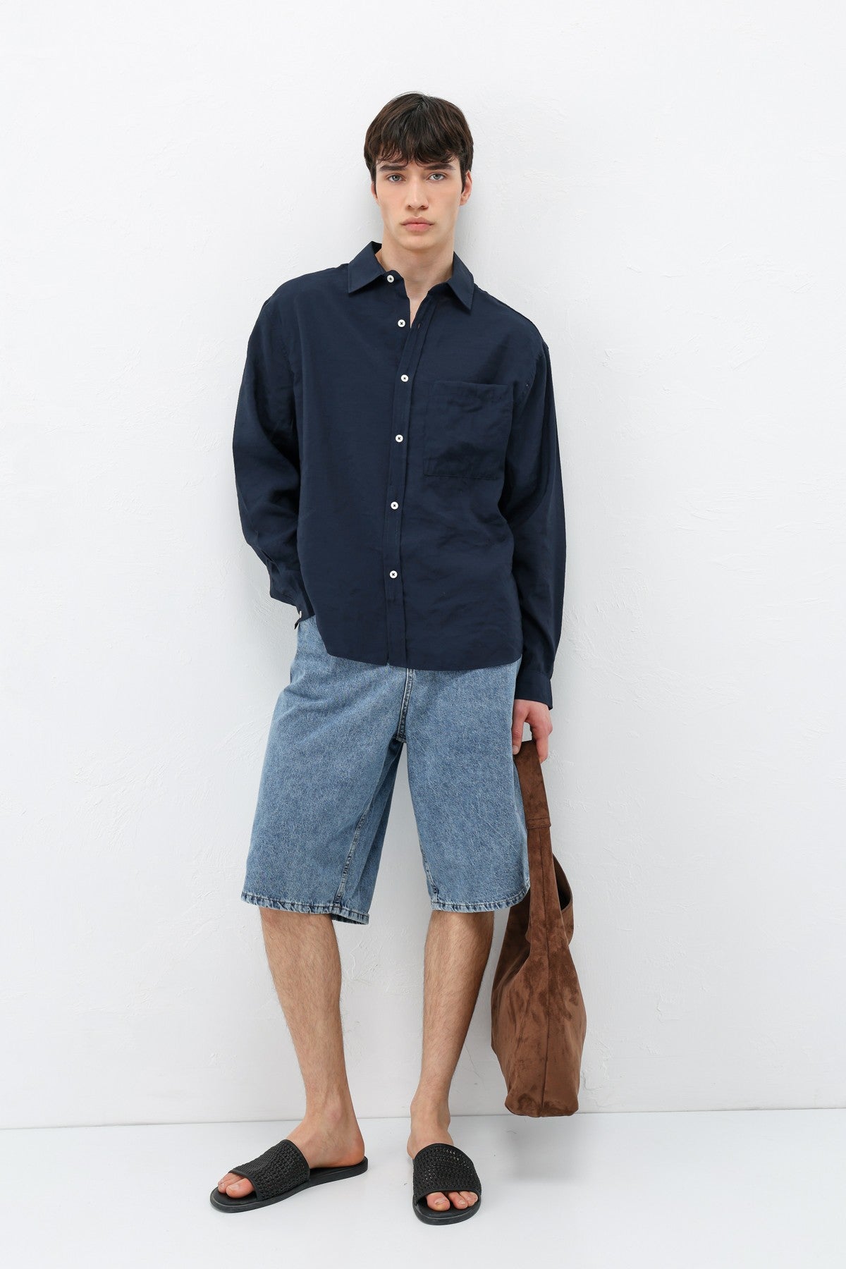 Oversized Shirt with Pockets Made of Modal Fabric