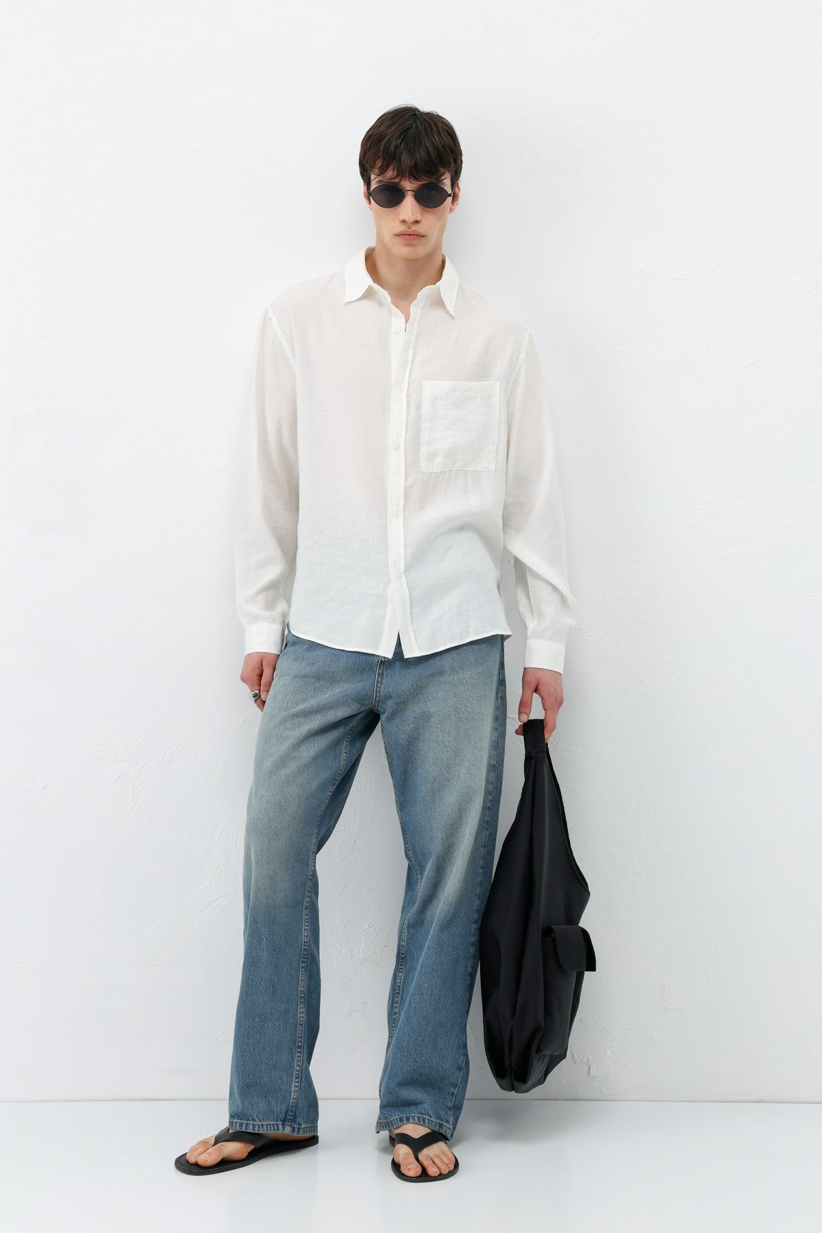 Oversized Shirt with Pockets Made of Modal Fabric