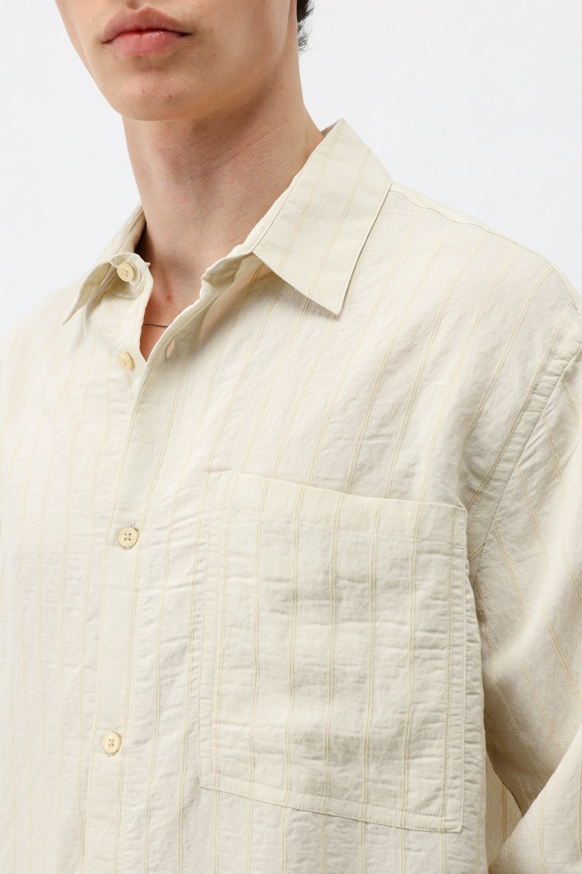 Oversized Striped Modal Shirt