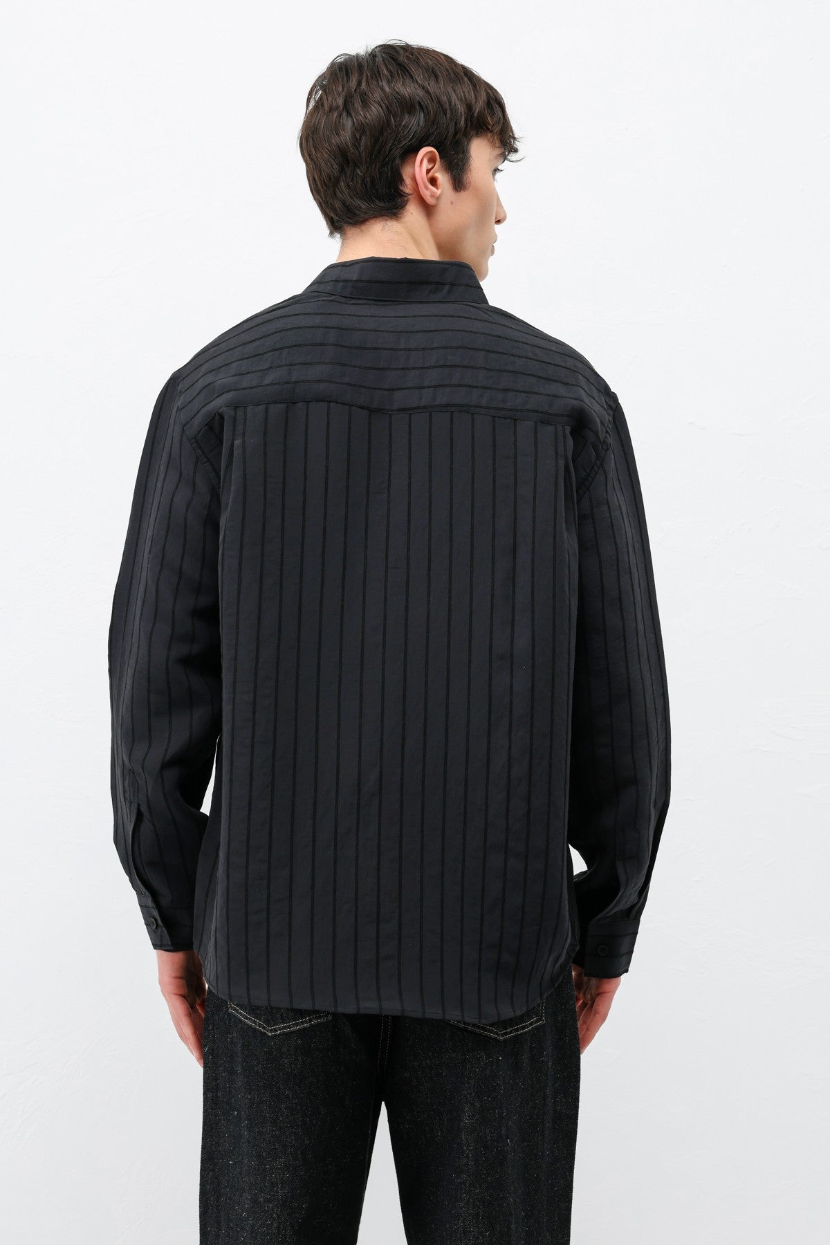 Oversized Striped Modal Shirt