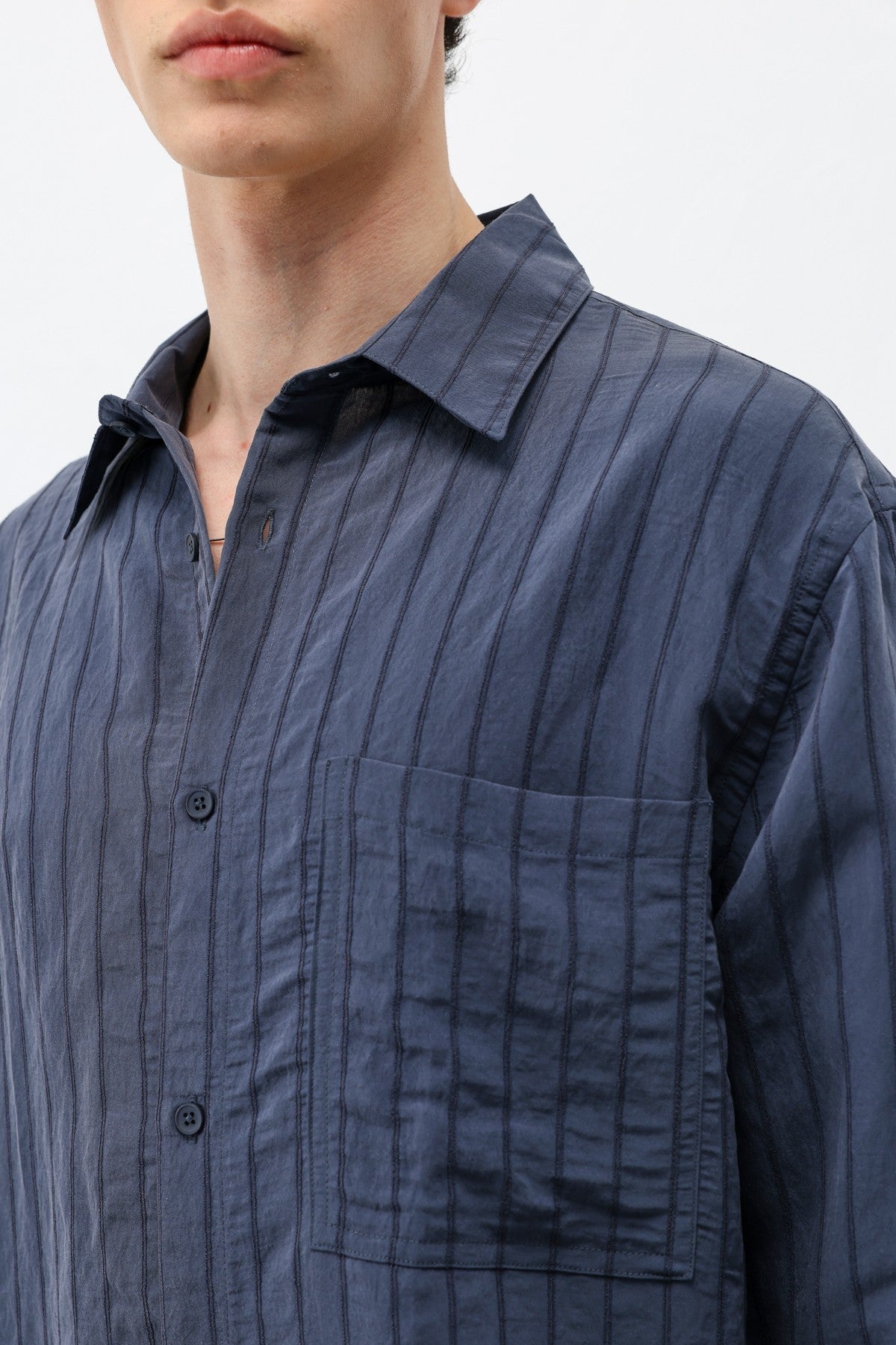 Oversized Striped Modal Shirt