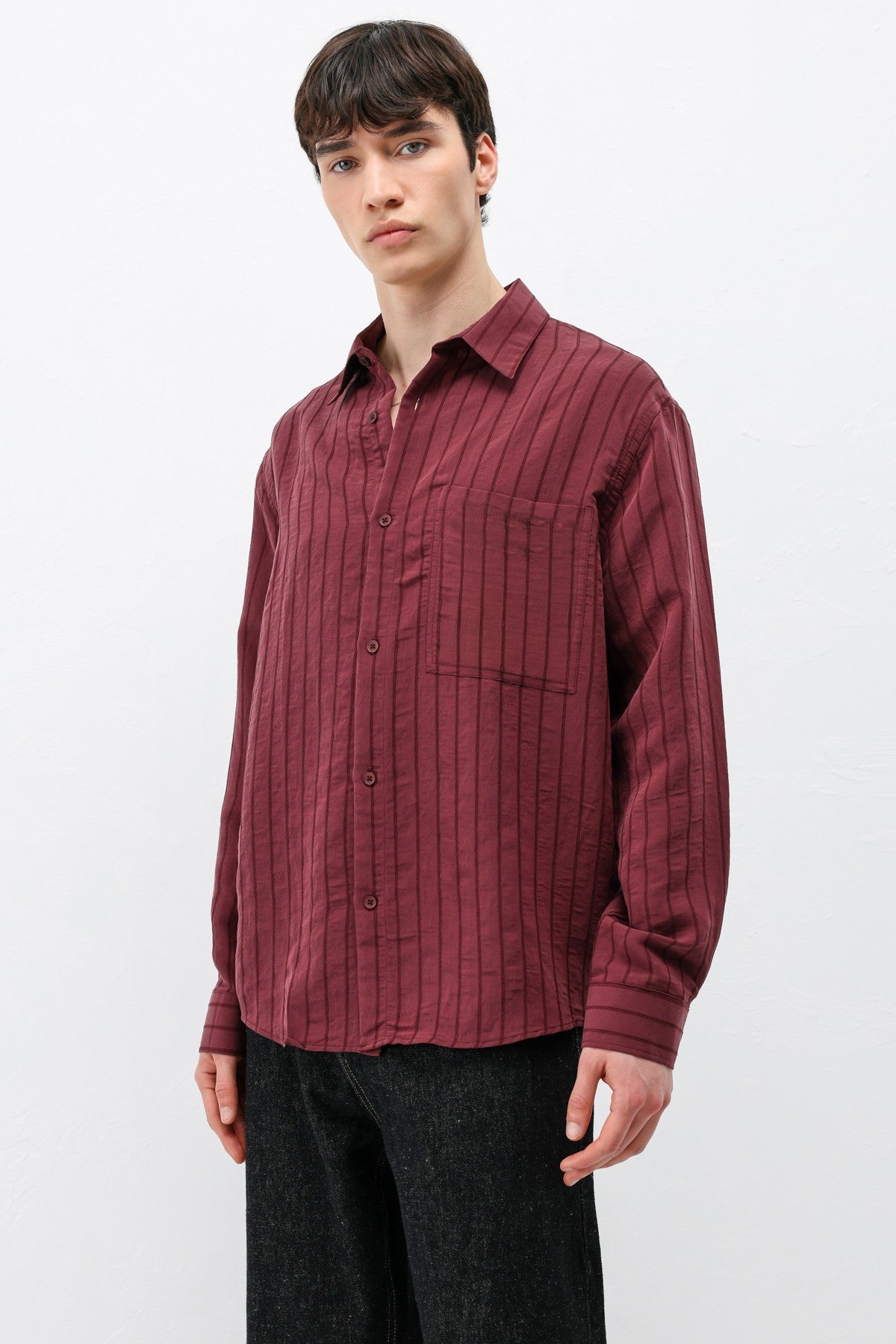 Oversized Striped Modal Shirt