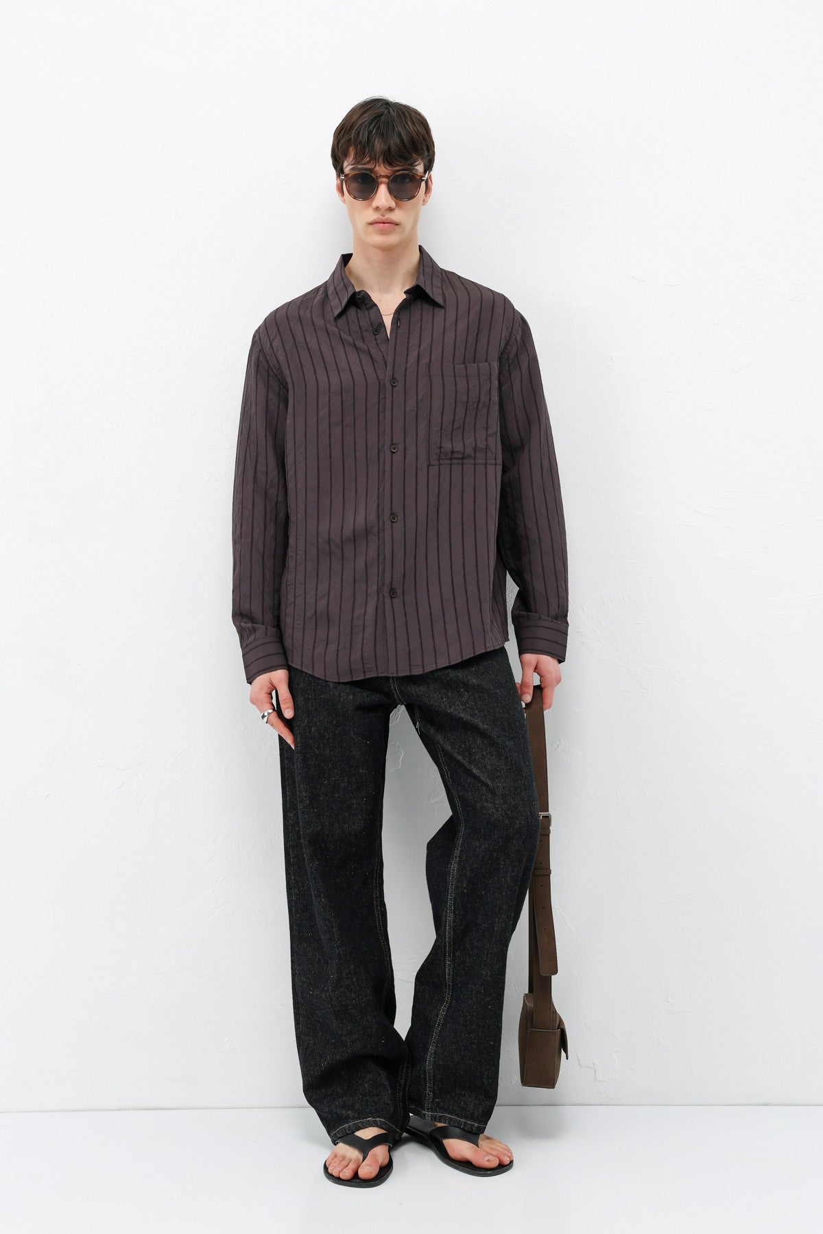 Oversized Striped Modal Shirt