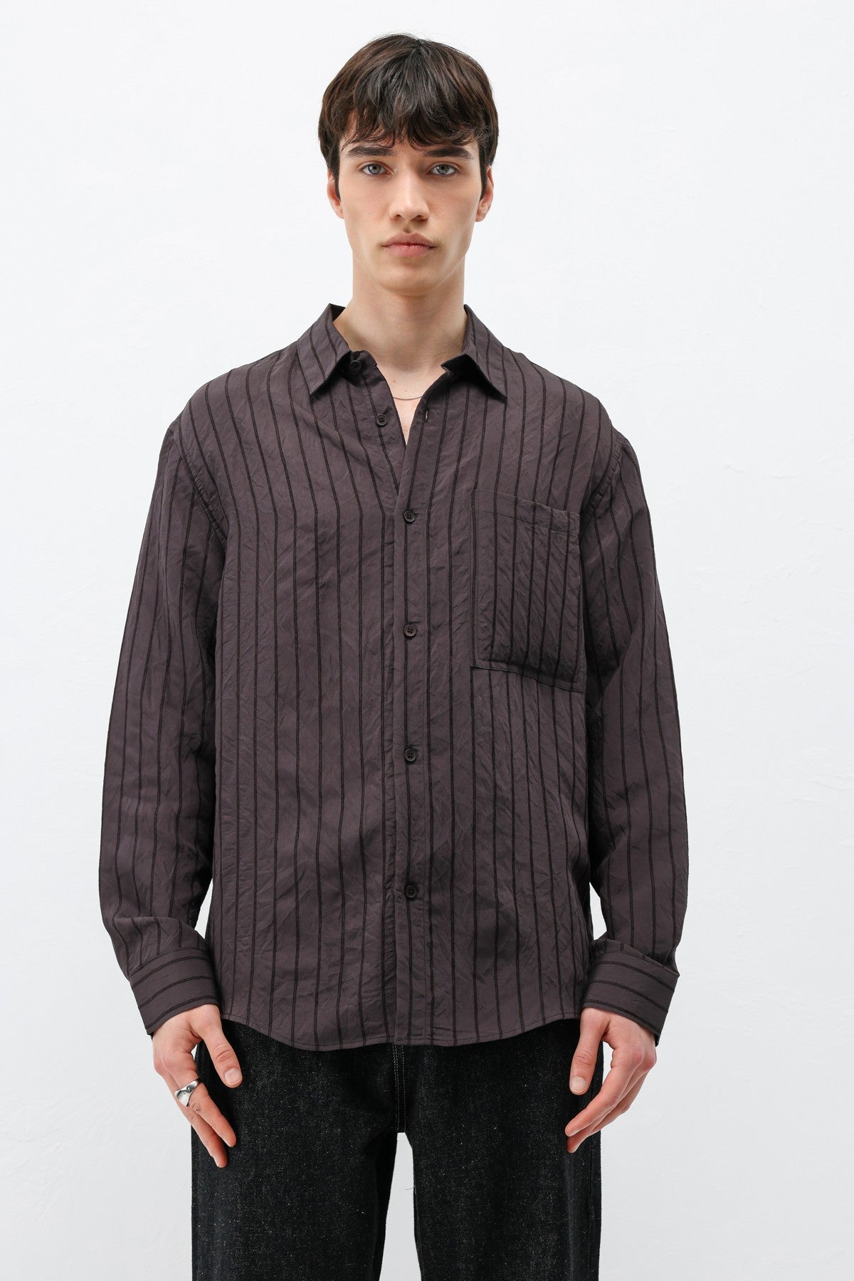 Oversized Striped Modal Shirt