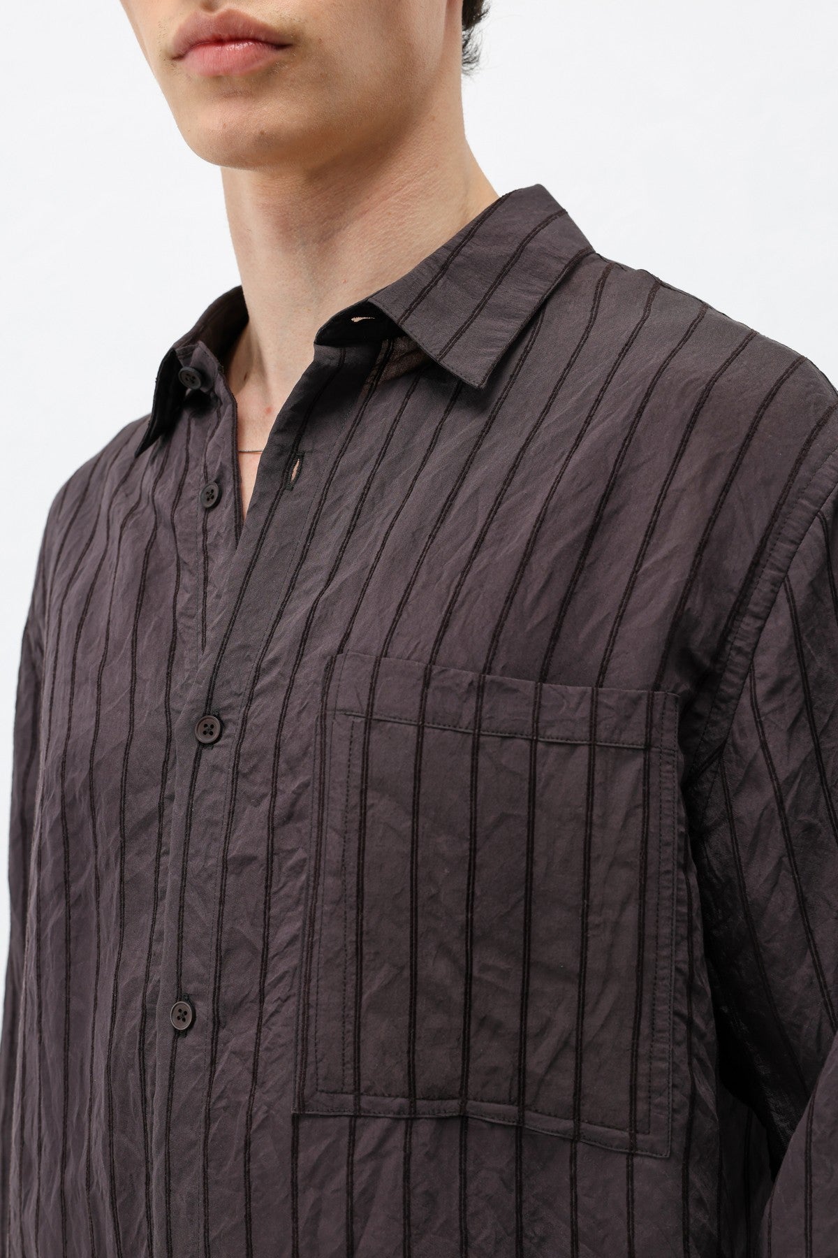 Oversized Striped Modal Shirt