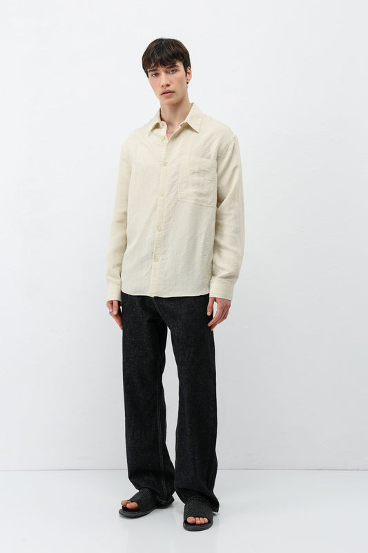 Oversized Striped Modal Shirt