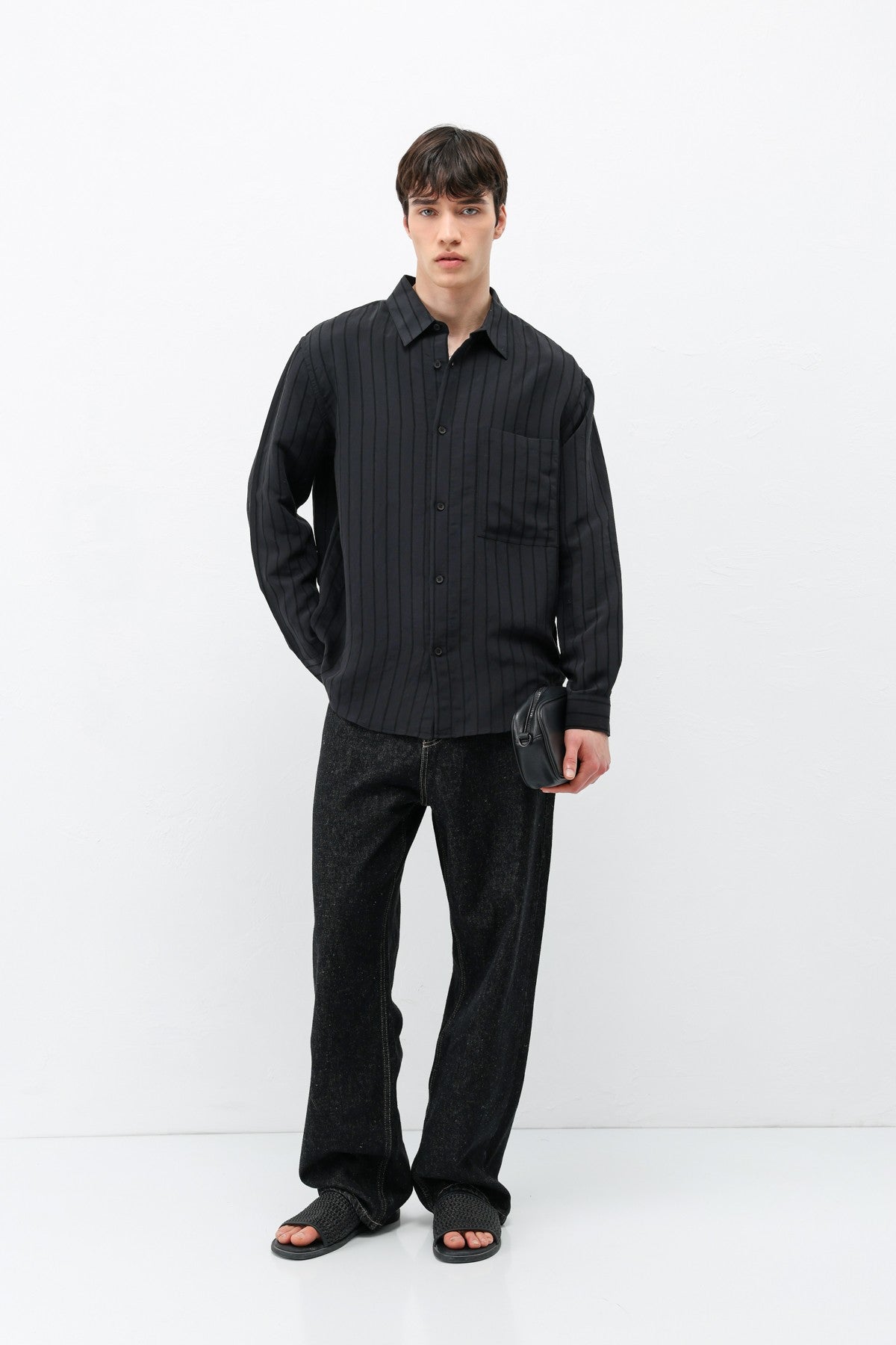 Oversized Striped Modal Shirt