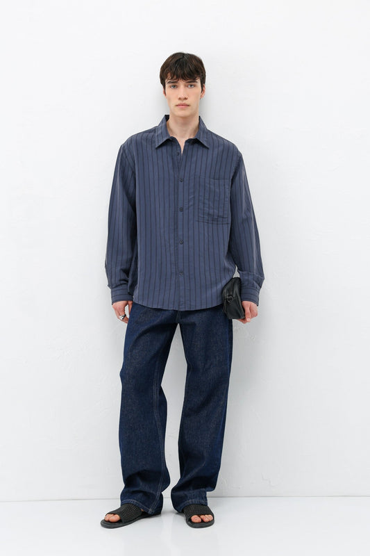 Oversized Striped Modal Shirt
