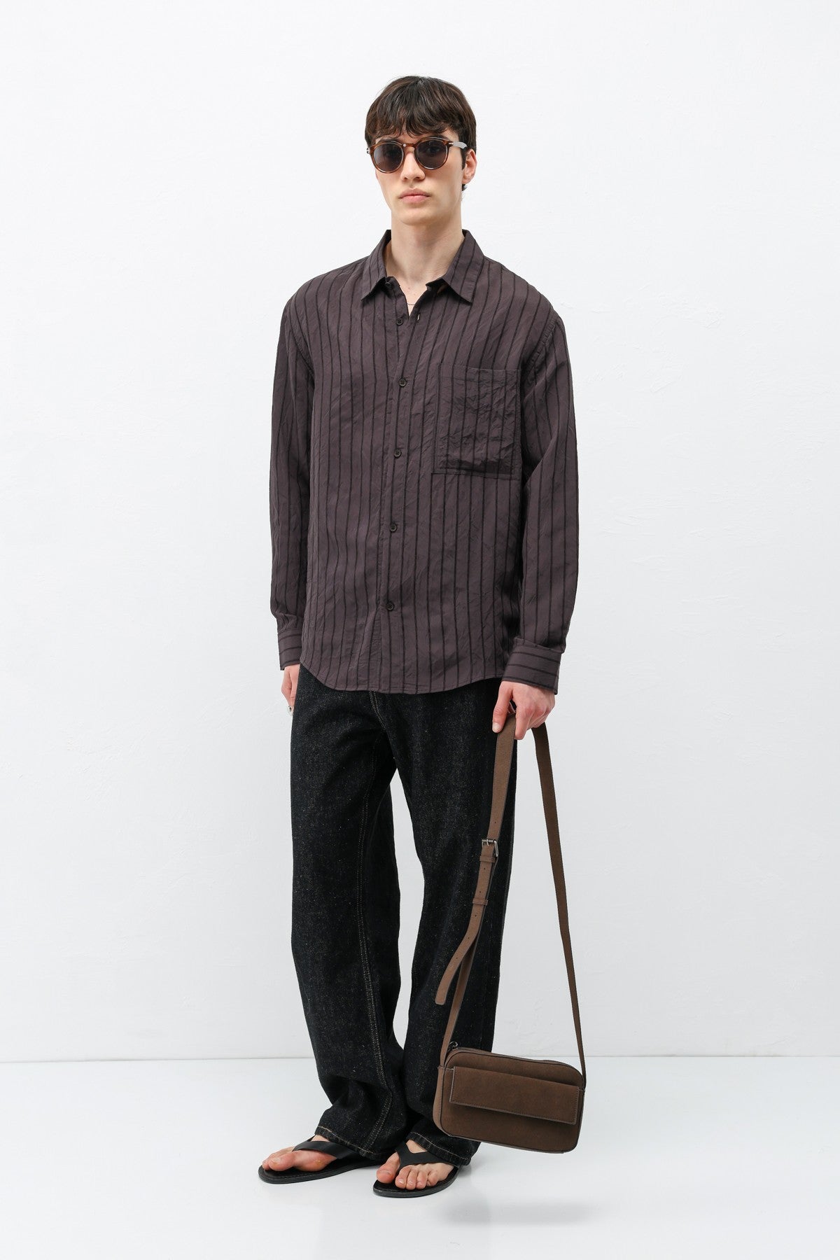 Oversized Striped Modal Shirt