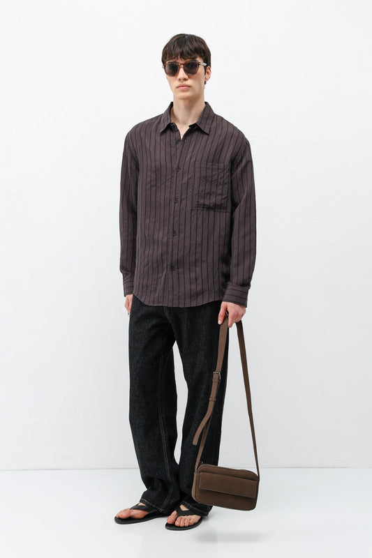 Oversized Striped Modal Shirt