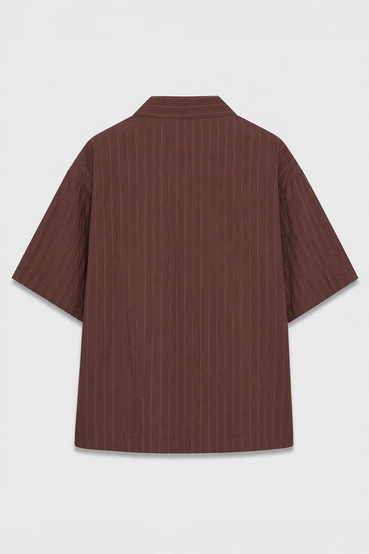 Lyocell-Blend Striped Linen Shirt with a Zipper