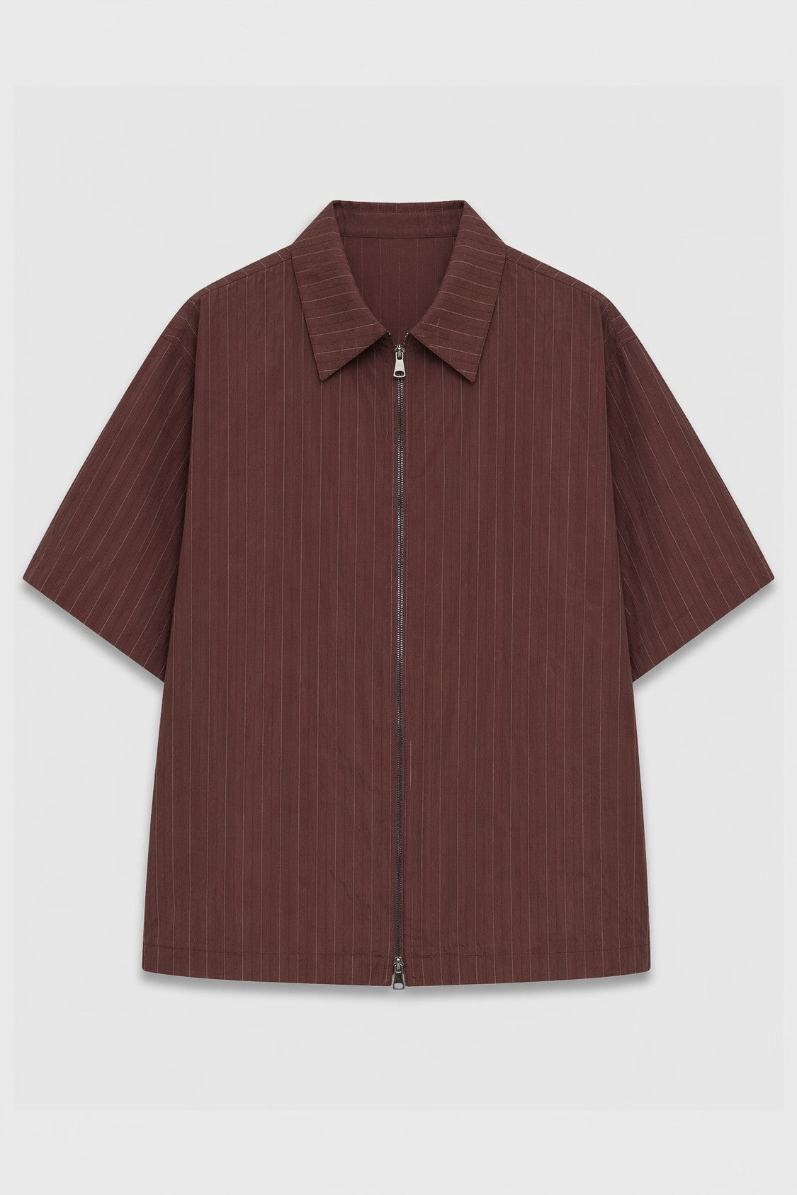 Lyocell-Blend Striped Linen Shirt with a Zipper