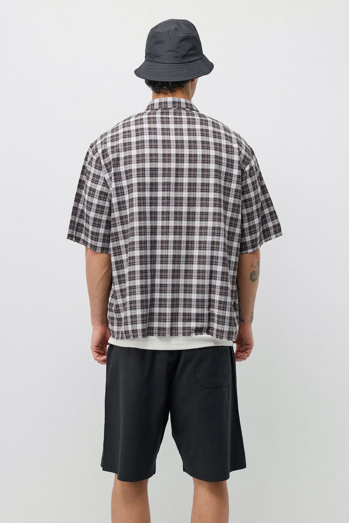 Boxy Fit Checkered Short-Sleeve Shirt