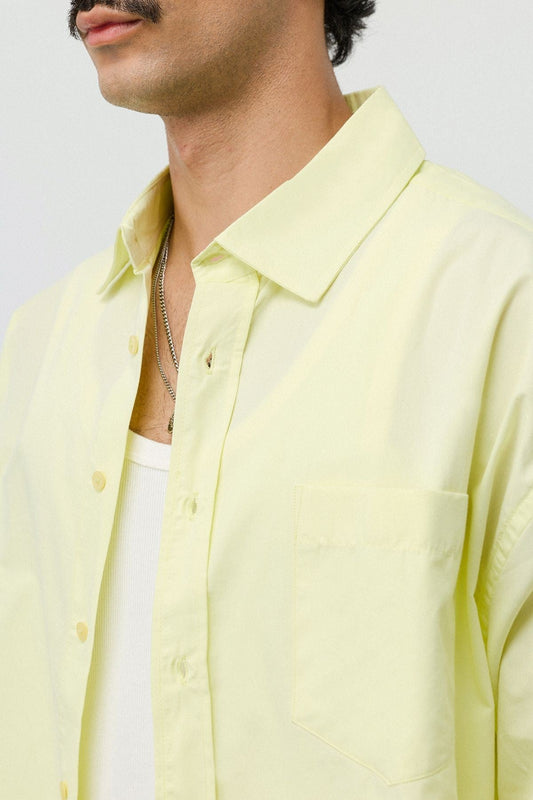 Linen Boxy Fit Crop Shirt