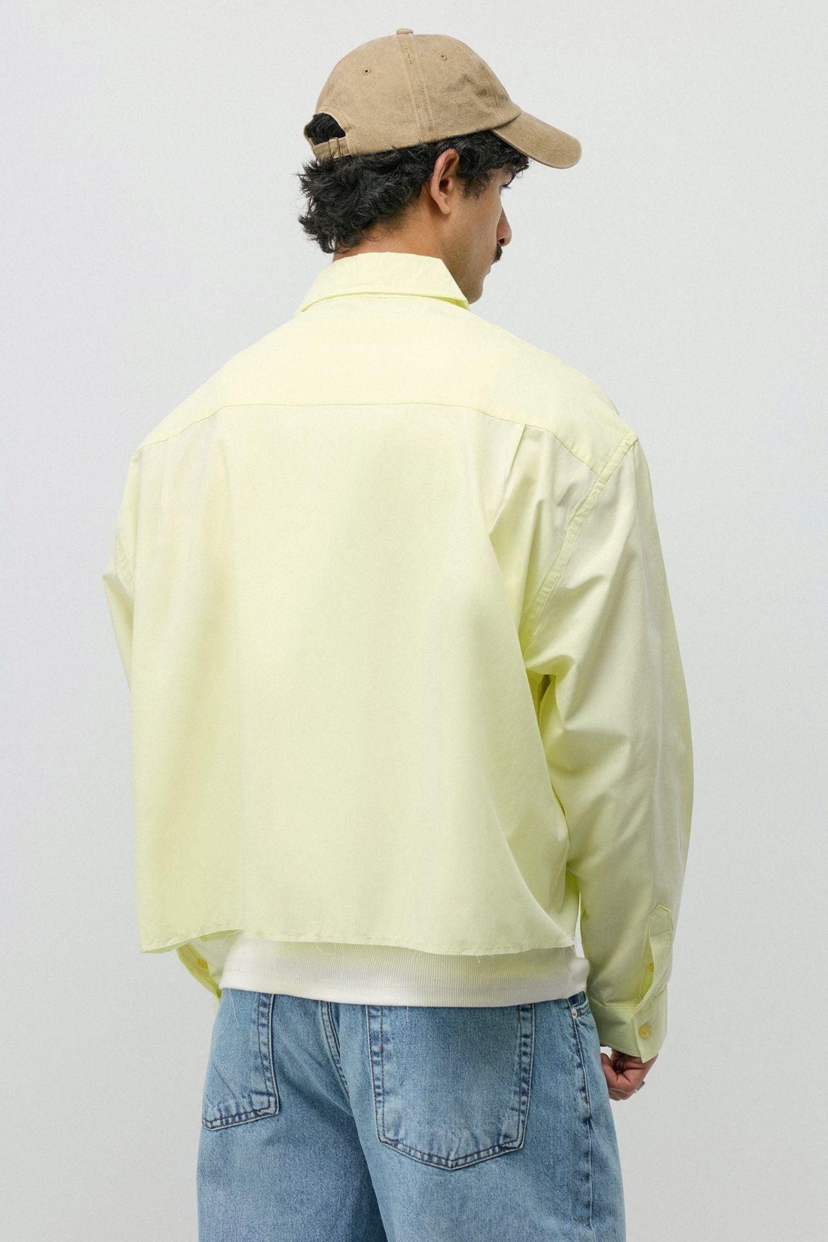 Linen Boxy Fit Crop Shirt