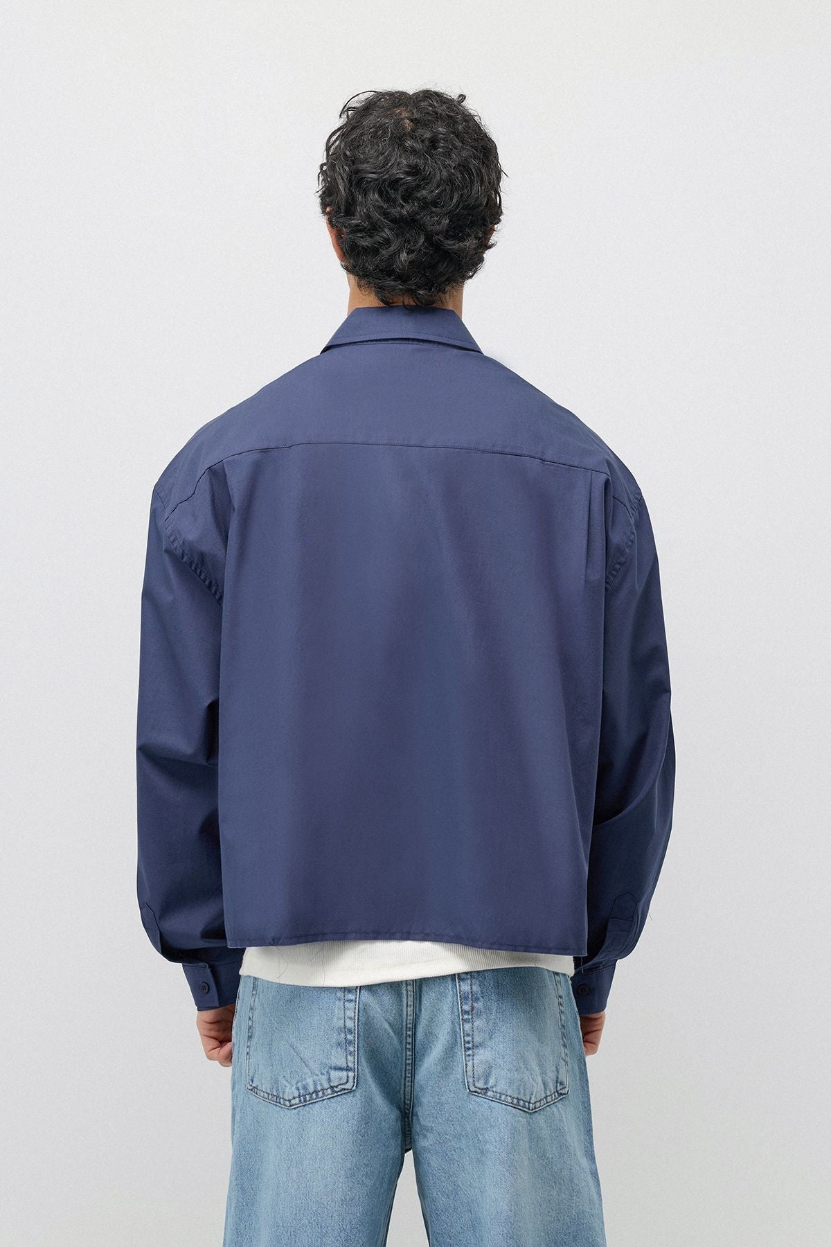 Linen Boxy Fit Crop Shirt