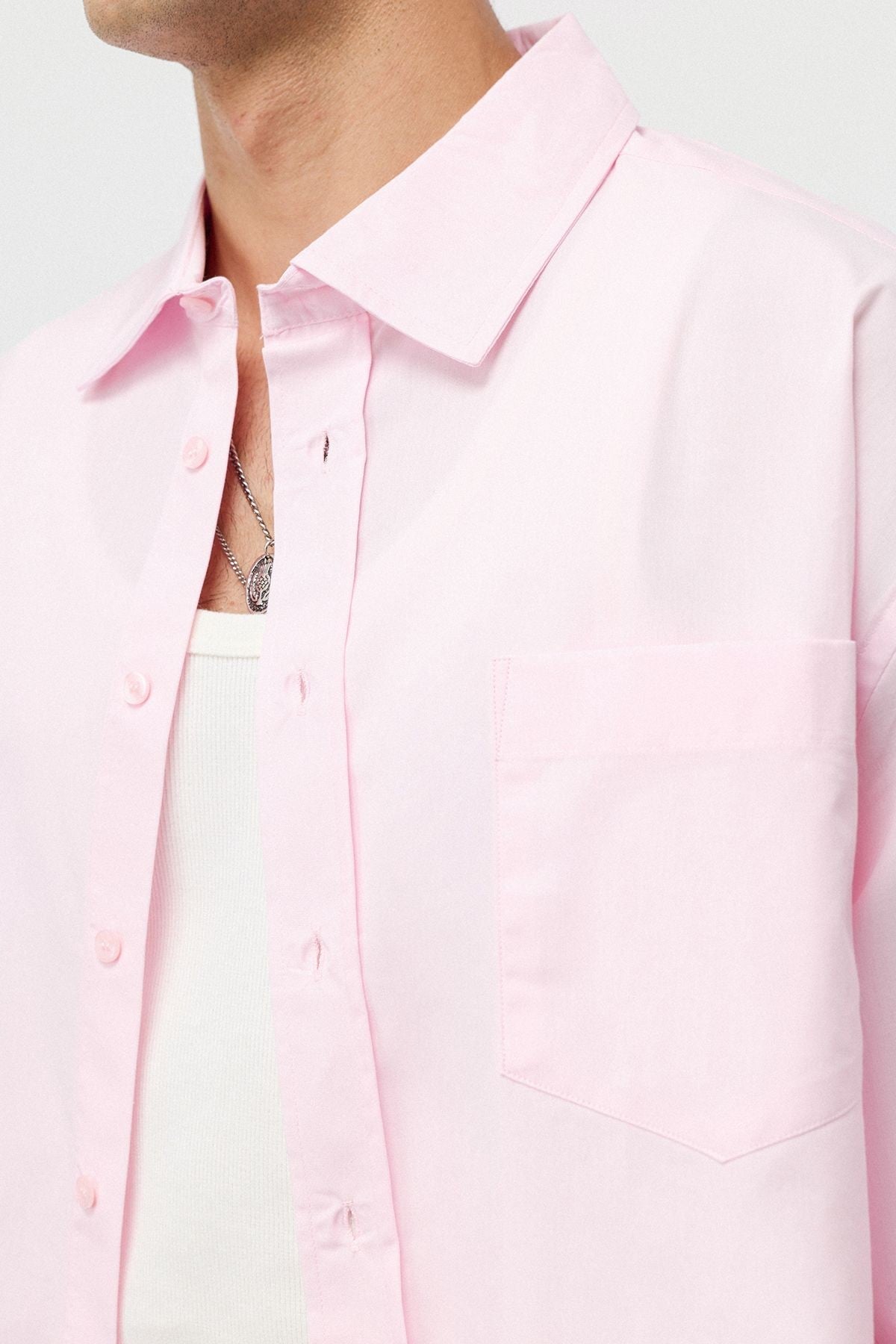 Linen Boxy Fit Crop Shirt